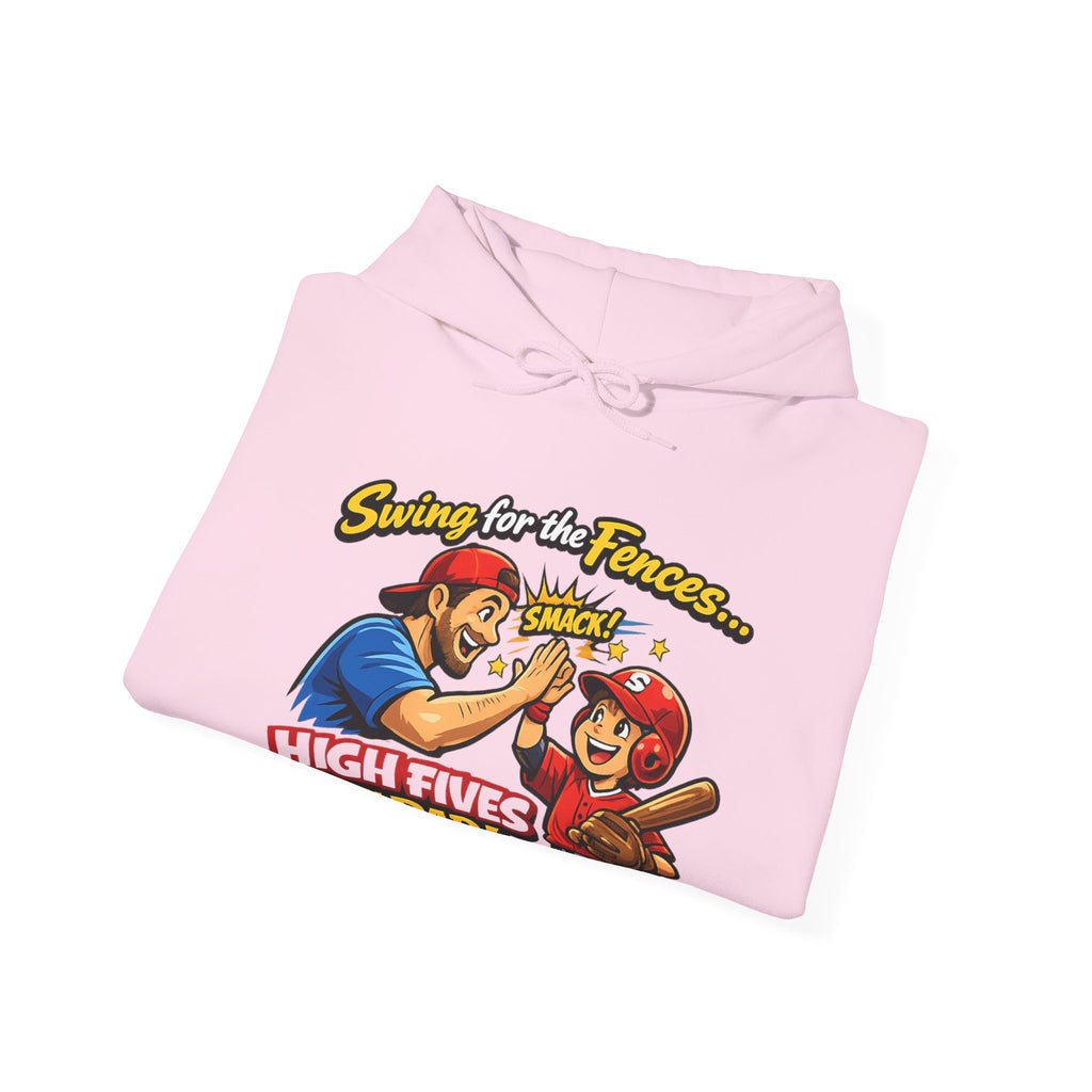 Baseball Dad Hoodie - “High Fives With Dad” Swing For The Fences Youth Hoodie