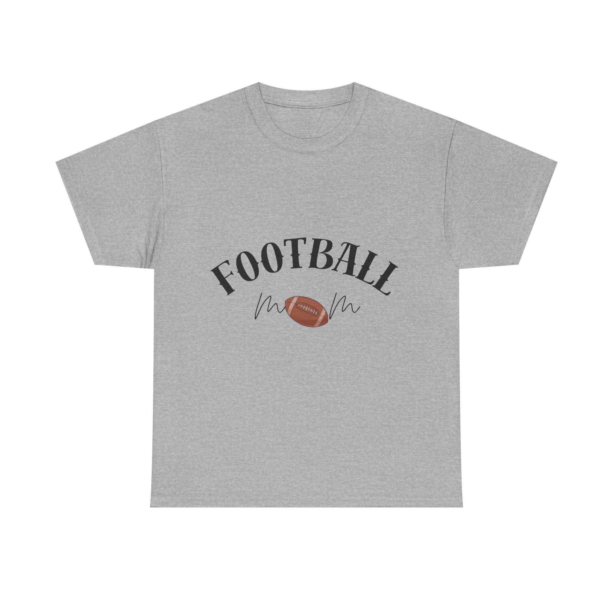 Football Mom T-Shirt - Cute Script Football Graphic Tee for Game Day