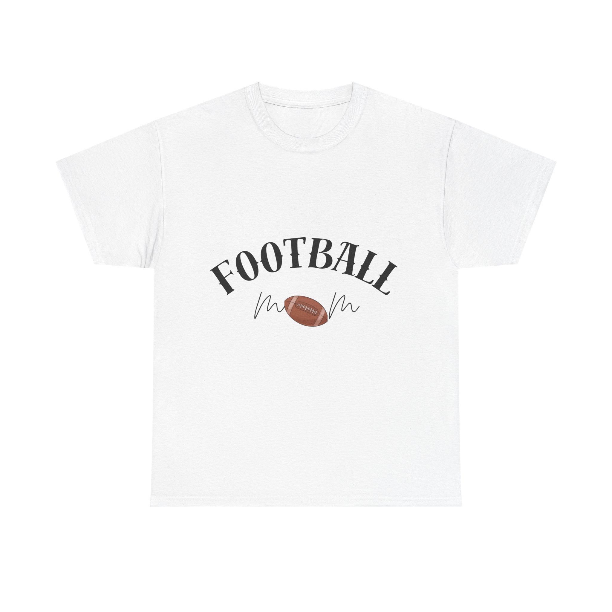 Football Mom T-Shirt - Cute Script Football Graphic Tee for Game Day