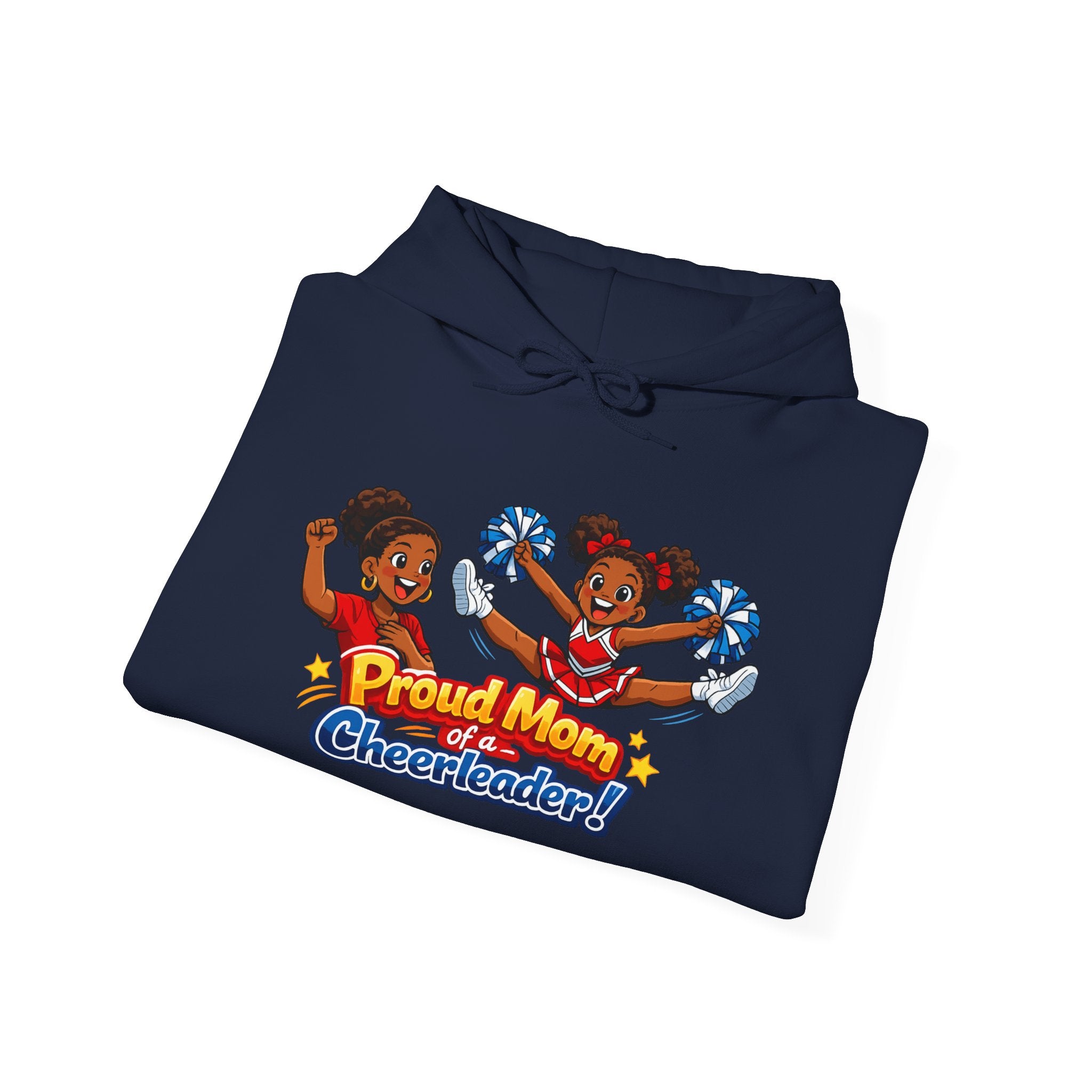 Proud Mom of a Cheerleader Hoodie — Cute Cheer Squad Graphic Sweatshirt