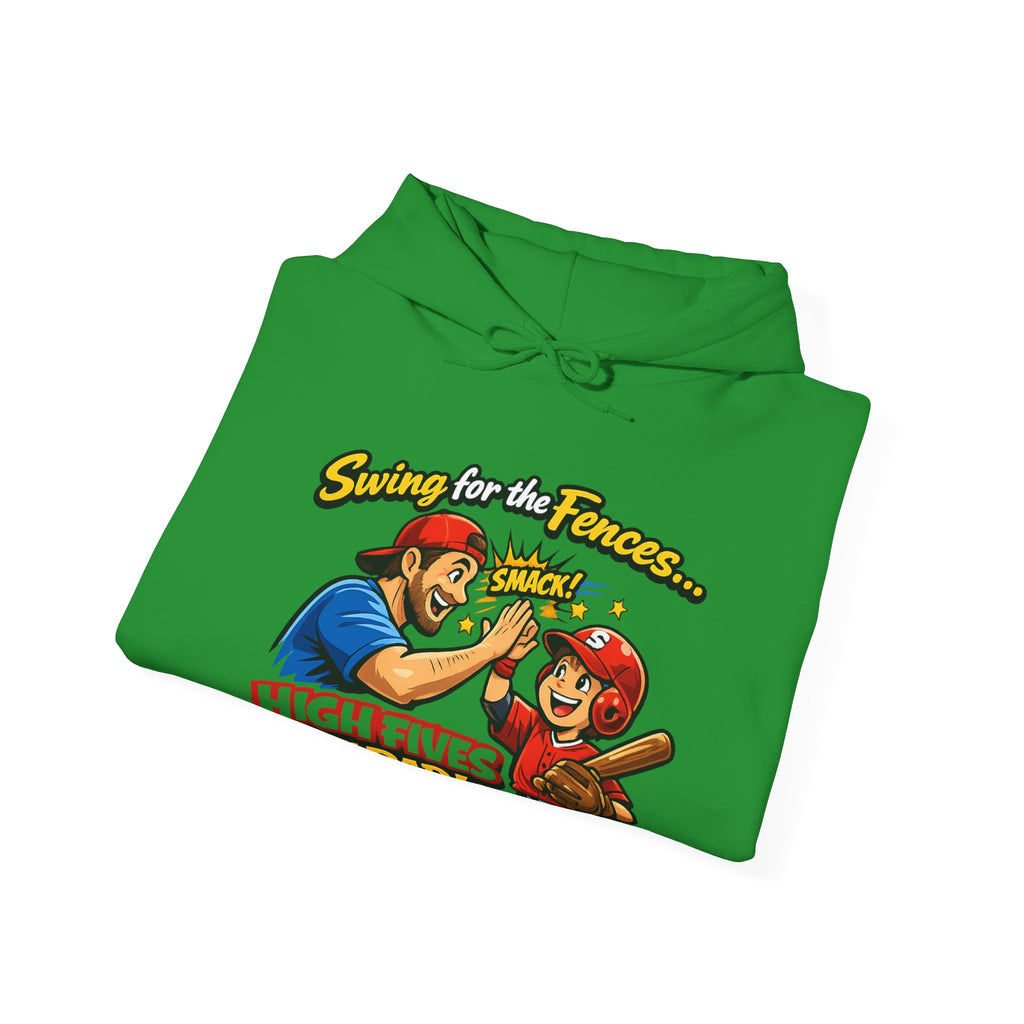 Baseball Dad Hoodie - “High Fives With Dad” Swing For The Fences Youth Hoodie