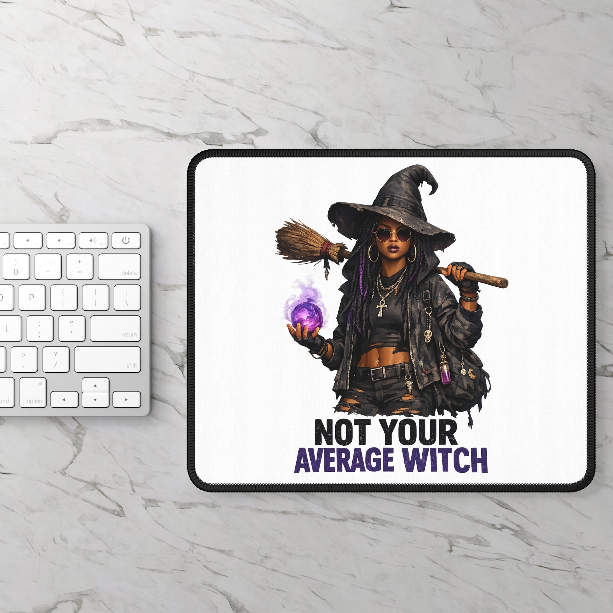 Gaming Mouse Pad — Not Your Average Witch Graphic