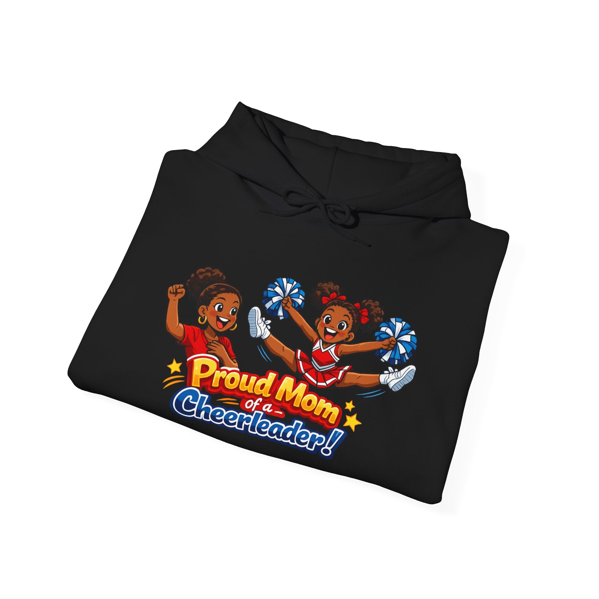 Proud Mom of a Cheerleader Hoodie — Cute Cheer Squad Graphic Sweatshirt