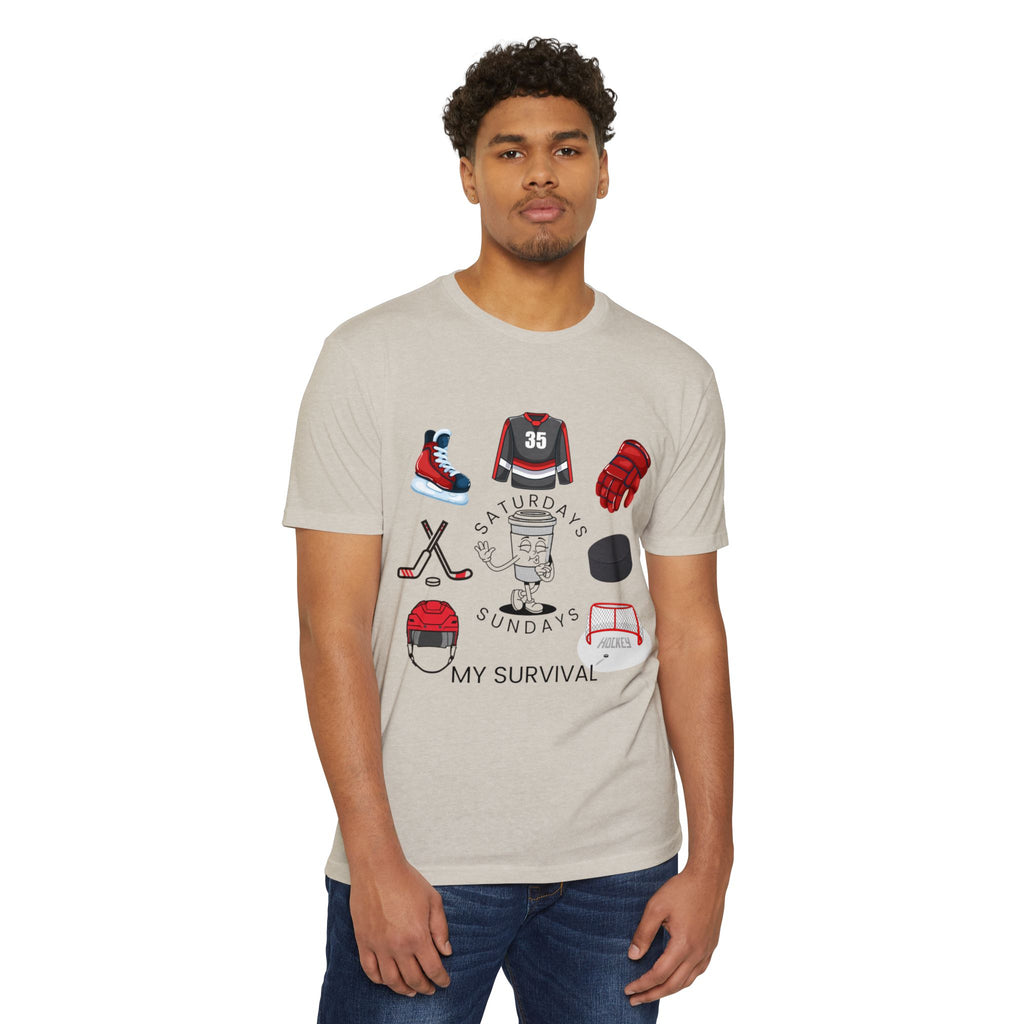Hockey Dad T‑Shirt – "Saturdays & Sundays My Survival" Skate Gear Tee