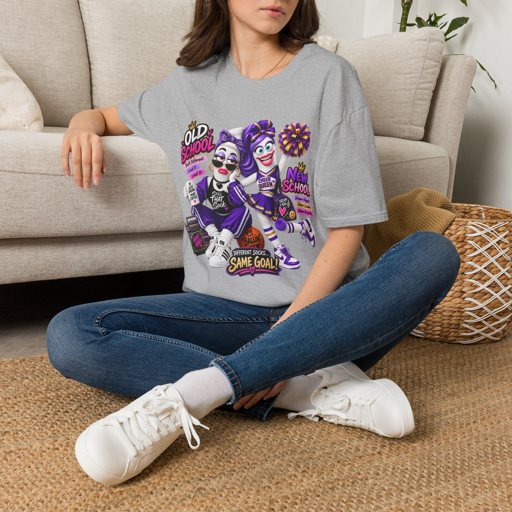 Cheerleader Old School vs New School Graphic T-Shirt