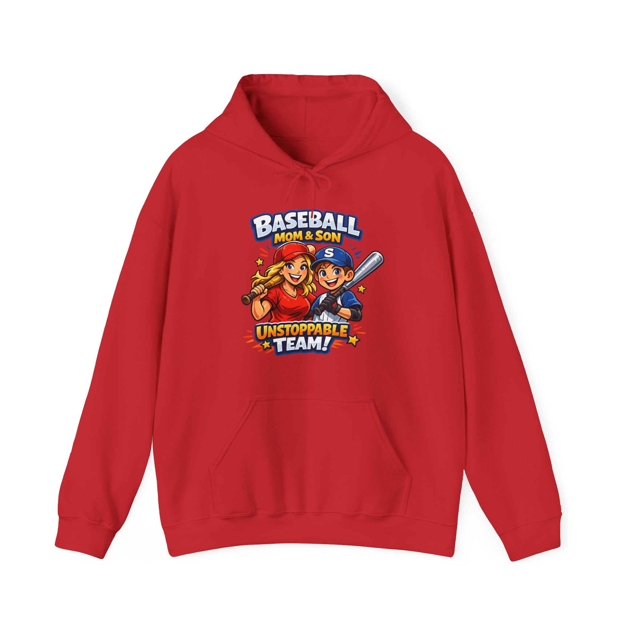 Baseball Mom & Son Hoodie – "Unstoppable Team" Graphic Pullover