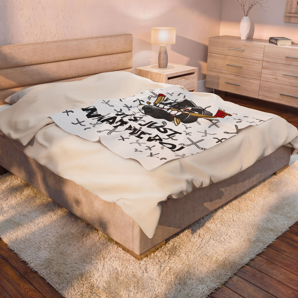 Hockey Plush Blanket — 'It's Just What We Do!' Velveteen Throw