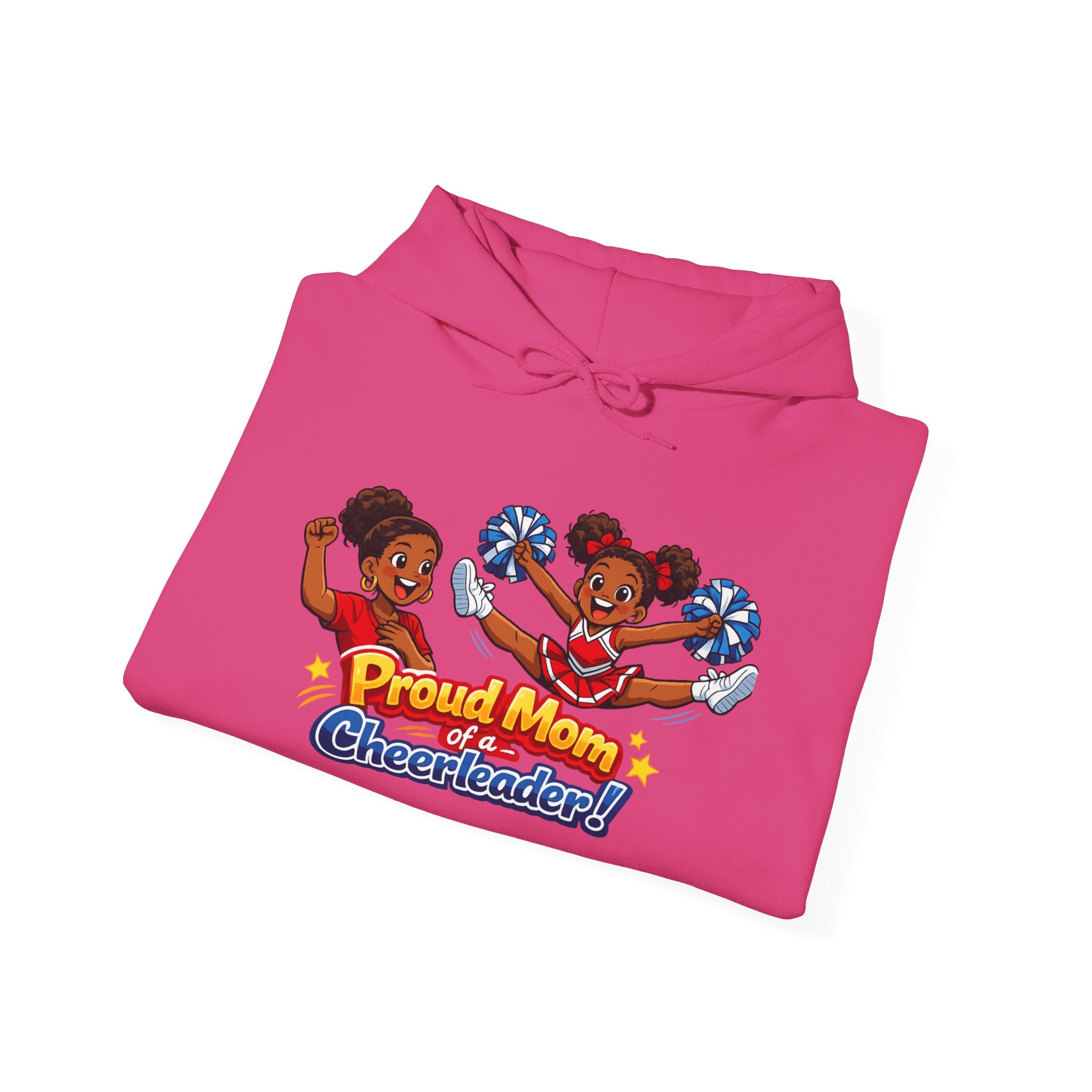 Proud Mom of a Cheerleader Hoodie — Cute Cheer Squad Graphic Sweatshirt