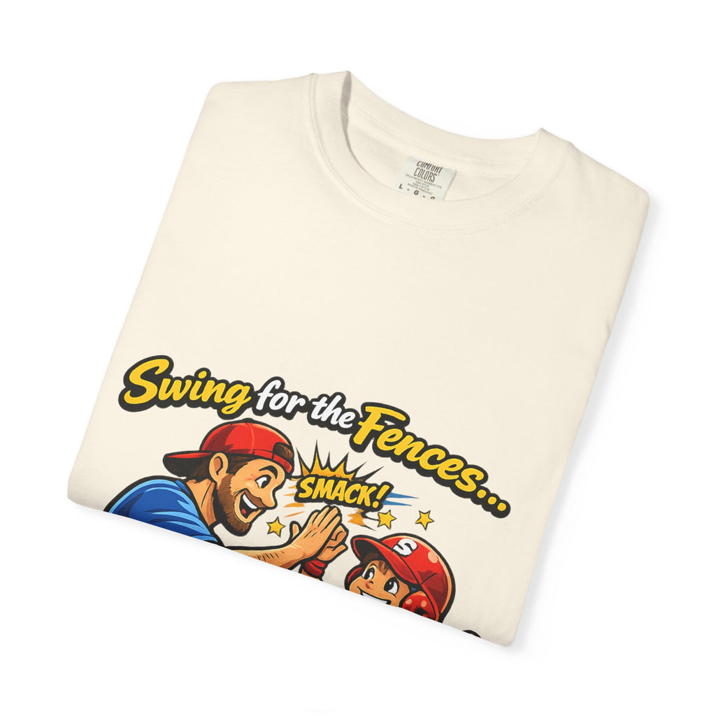 Baseball Dad T-Shirt – “Swing for the Fences… High Fives with Dad!” Retro Sport Tee