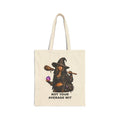 Tote Bag — "Not Your Average Wit" Witch Illustration Cotton Canvas Tote