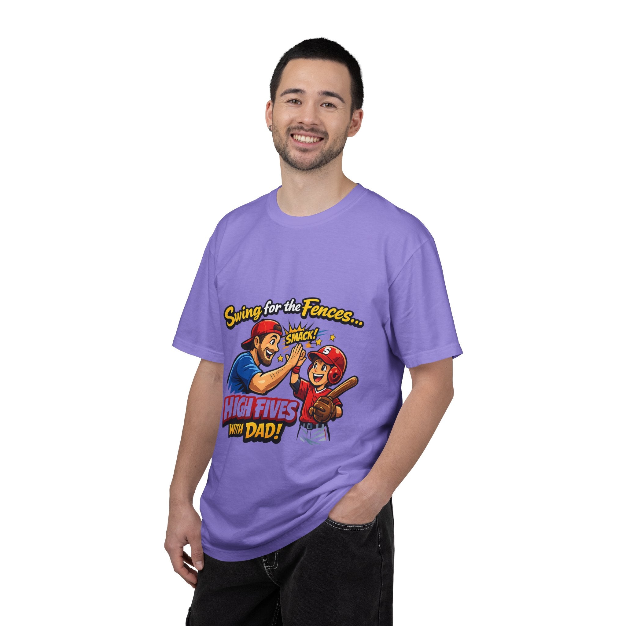 Baseball Dad T-Shirt – “Swing for the Fences… High Fives with Dad!” Retro Sport Tee