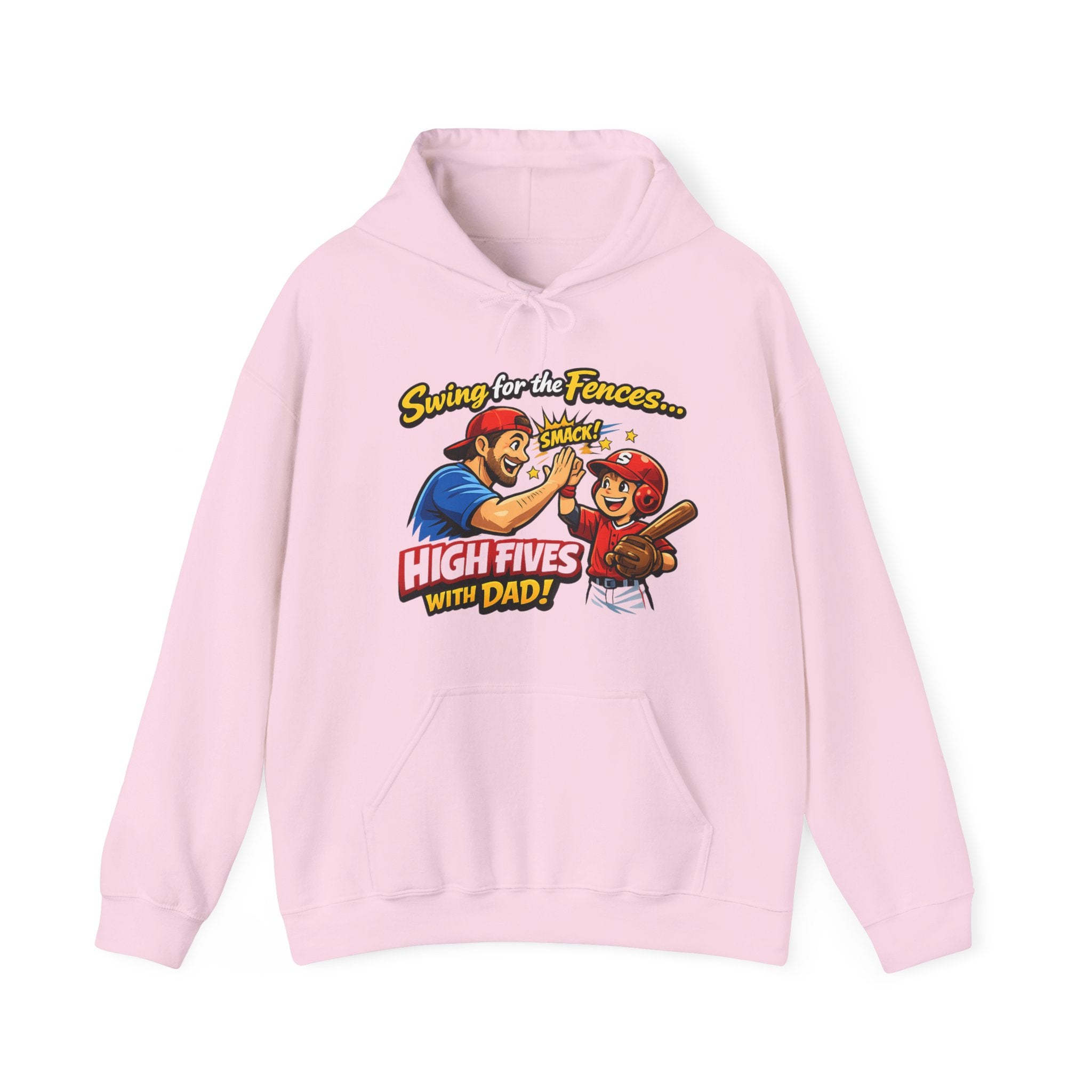Baseball Dad Hoodie - “High Fives With Dad” Swing For The Fences Youth Hoodie