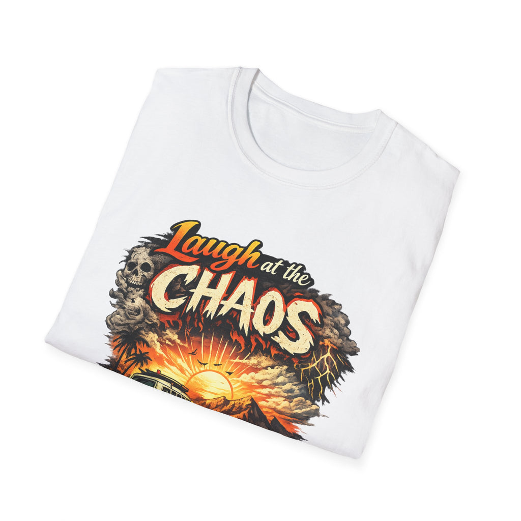 Laugh at the Chaos Sunset Road Trip T-Shirt — "Chase the Sunrise" Adventure Tee