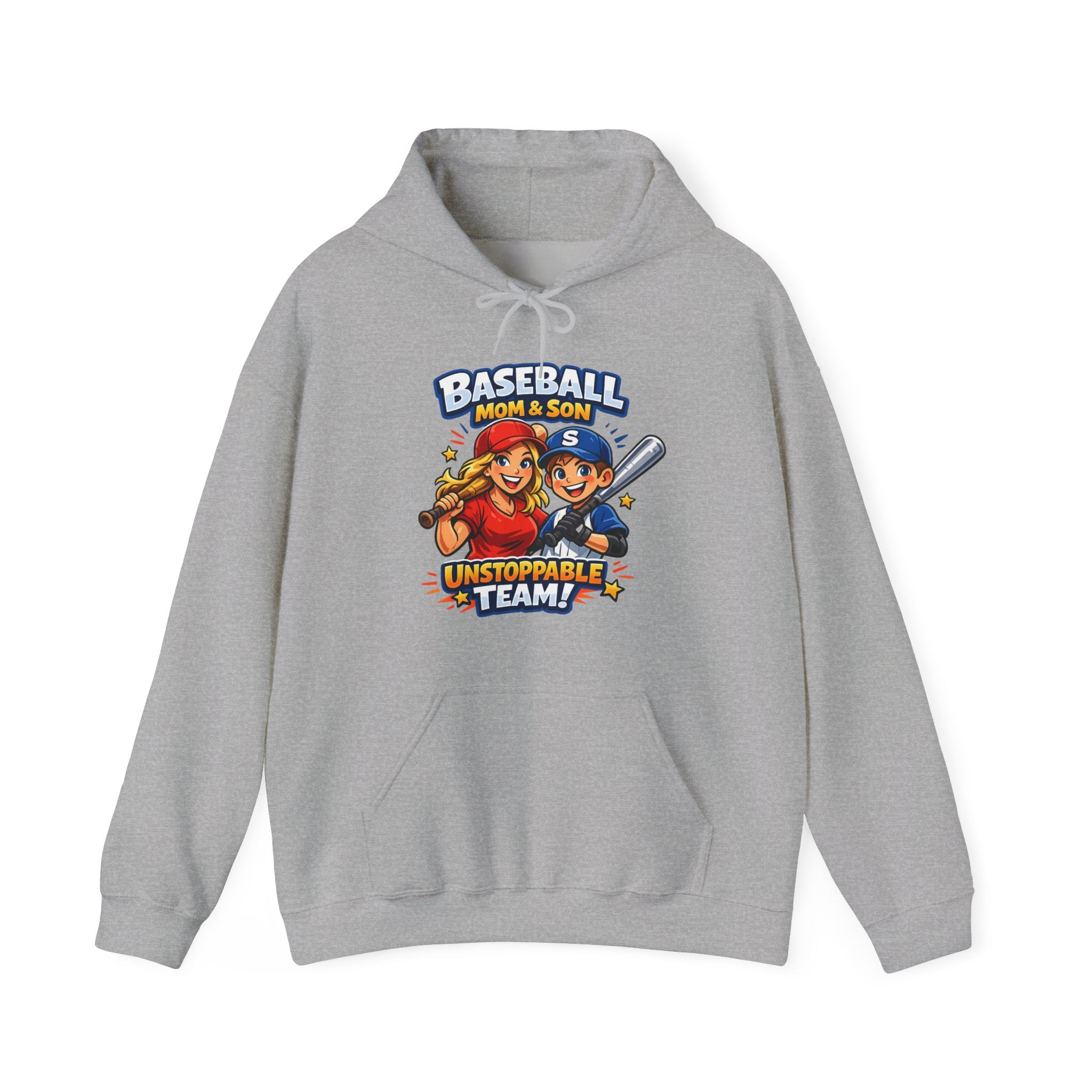 Baseball Mom & Son Hoodie – "Unstoppable Team" Graphic Pullover