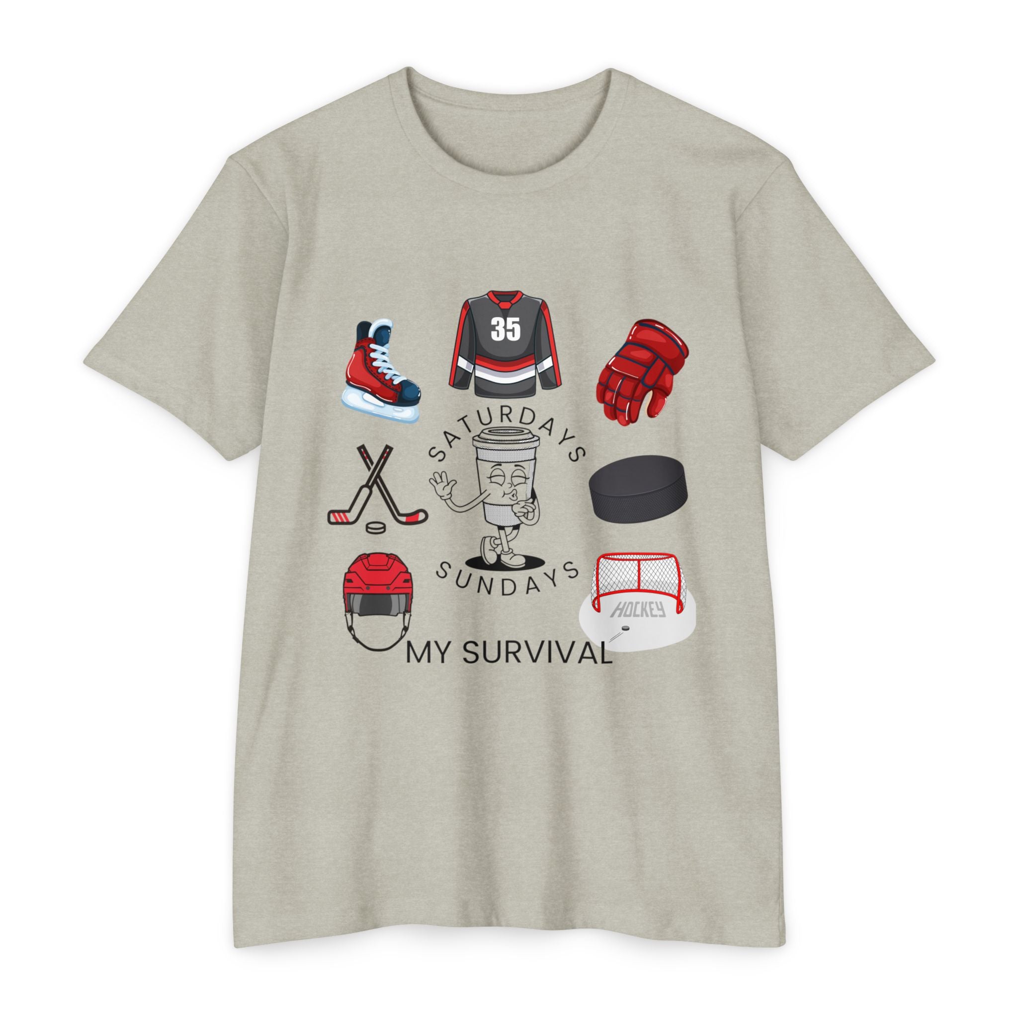 Hockey Dad T‑Shirt – "Saturdays & Sundays My Survival" Skate Gear Tee