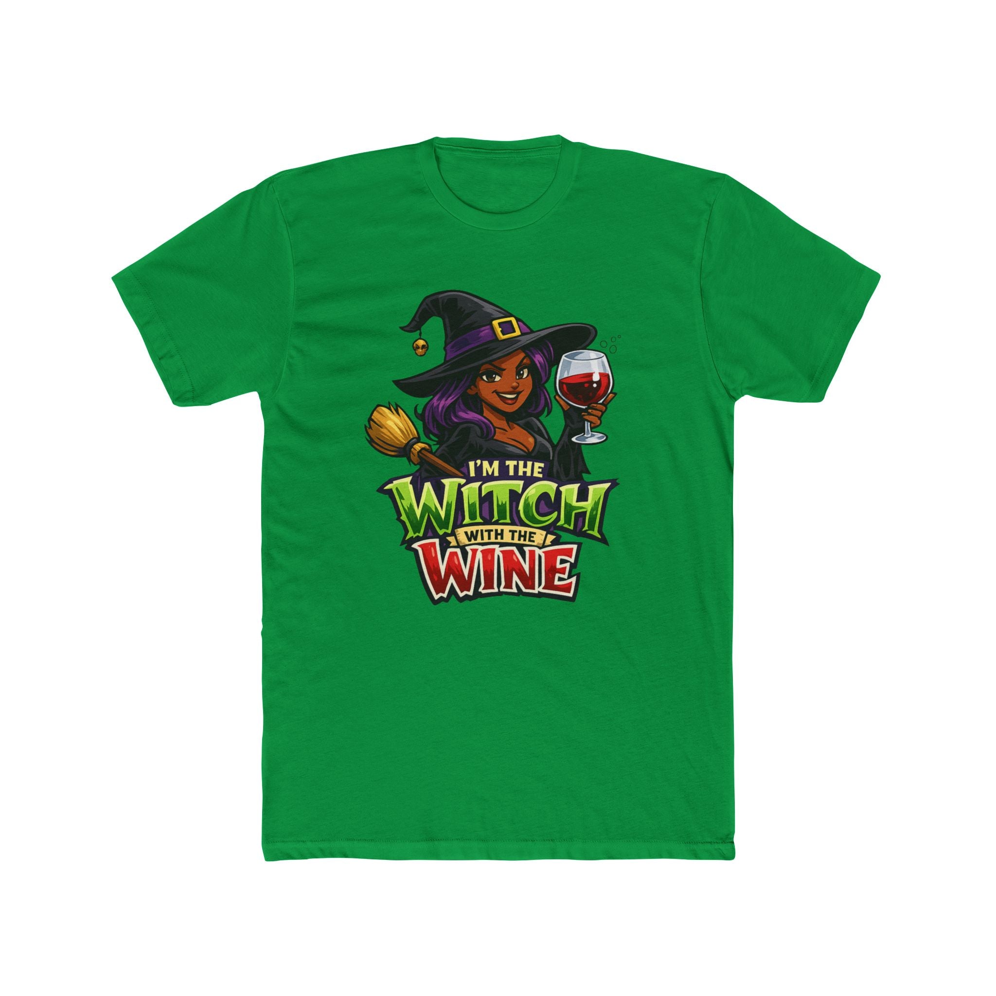 Witch With the Wine T‑Shirt — Funny Halloween Wine Lover Tee
