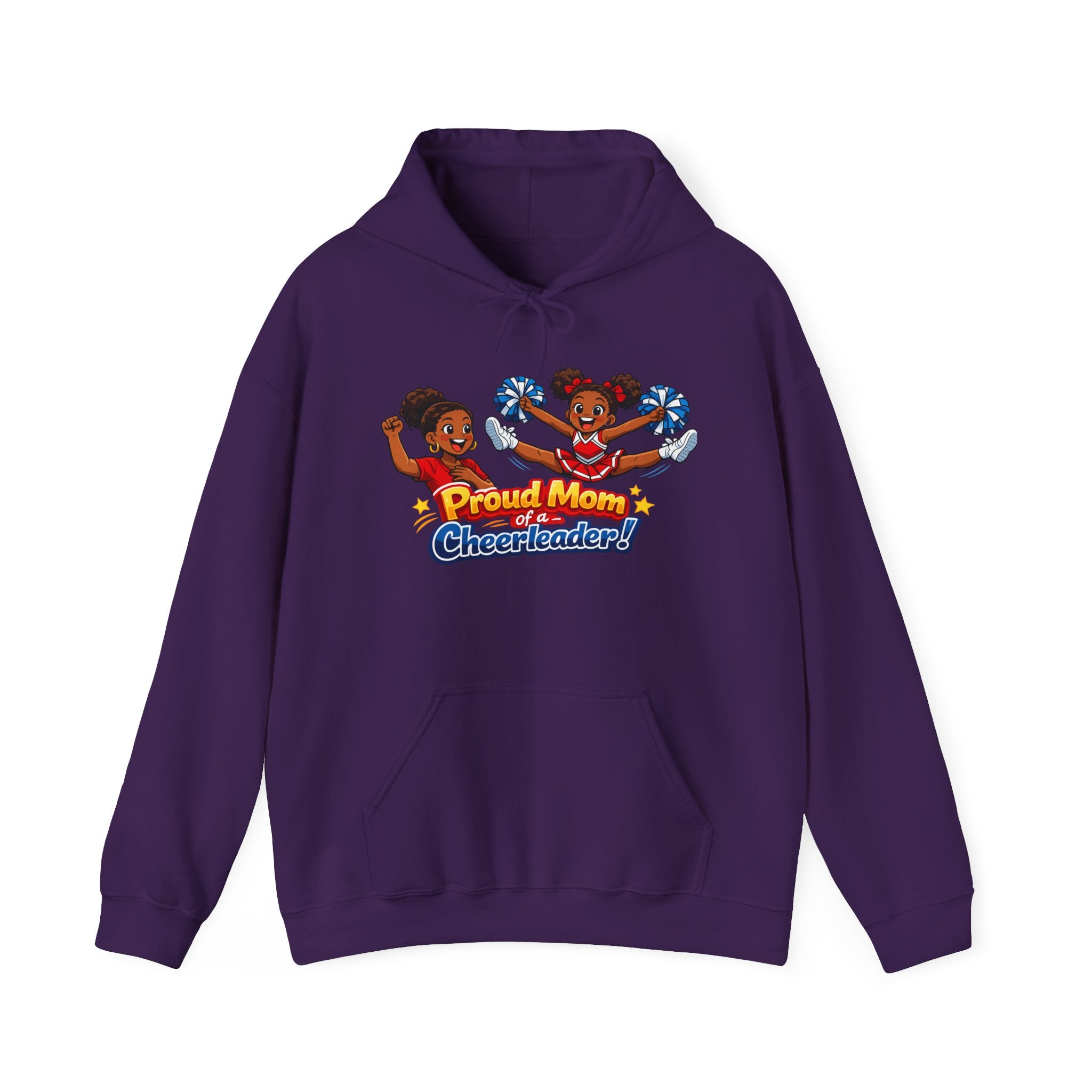 Proud Mom of a Cheerleader Hoodie — Cute Cheer Squad Graphic Sweatshirt