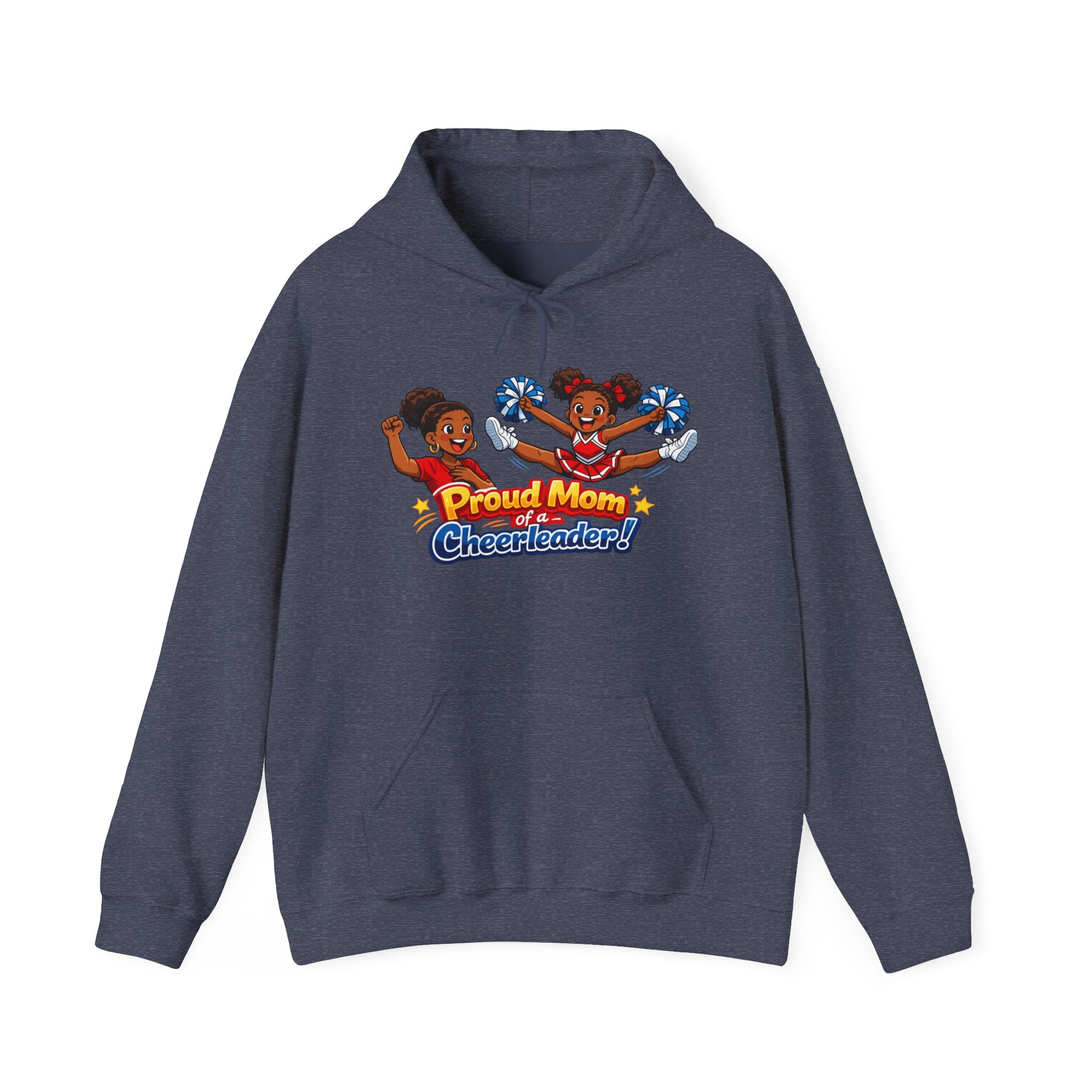 Proud Mom of a Cheerleader Hoodie — Cute Cheer Squad Graphic Sweatshirt