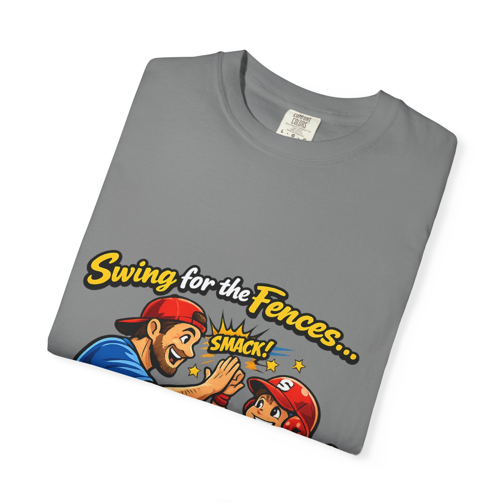 Baseball Dad T-Shirt – “Swing for the Fences… High Fives with Dad!” Retro Sport Tee