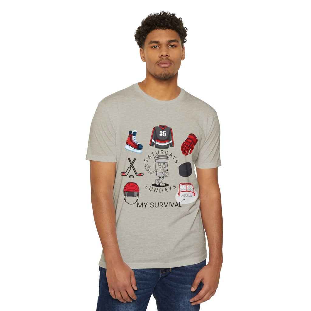 Hockey Dad T‑Shirt – "Saturdays & Sundays My Survival" Skate Gear Tee