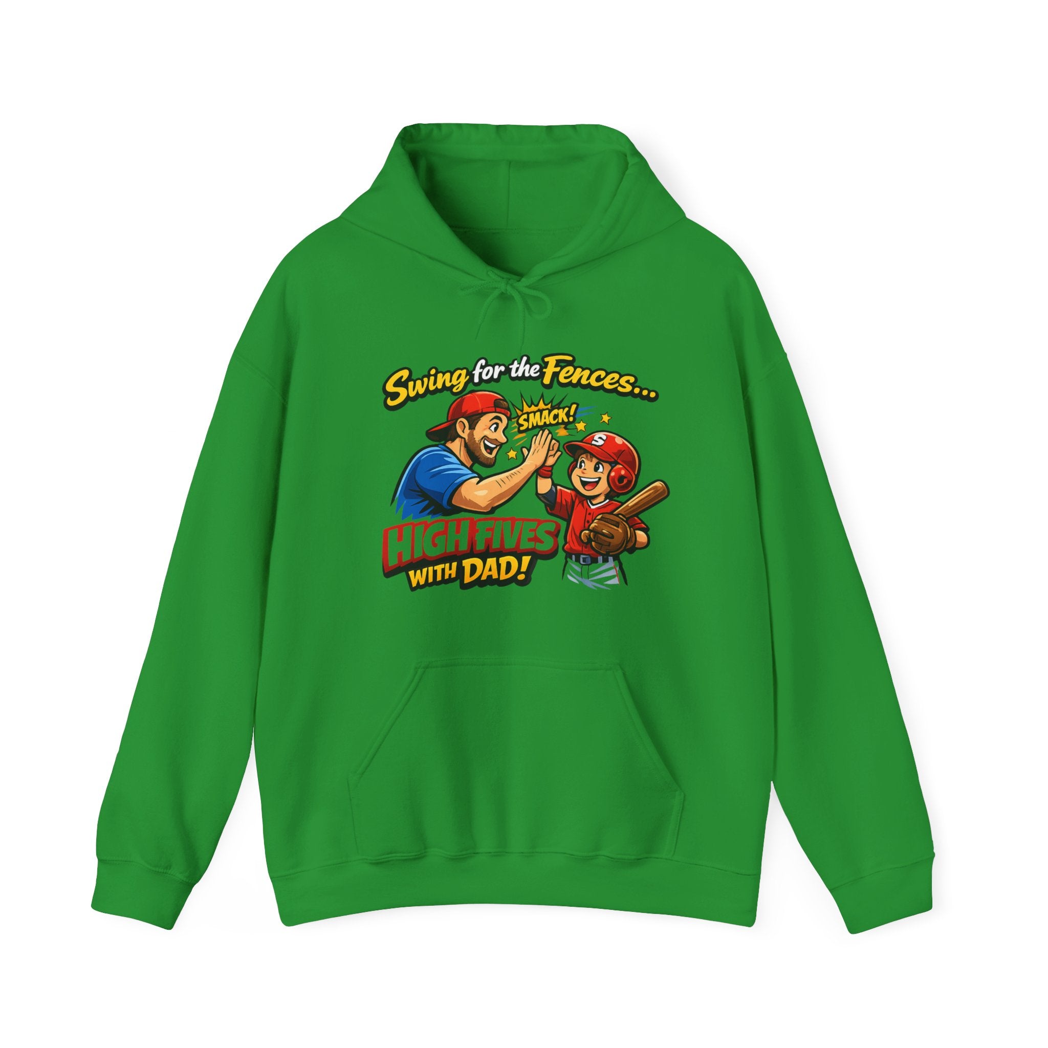 Baseball Dad Hoodie - “High Fives With Dad” Swing For The Fences Youth Hoodie