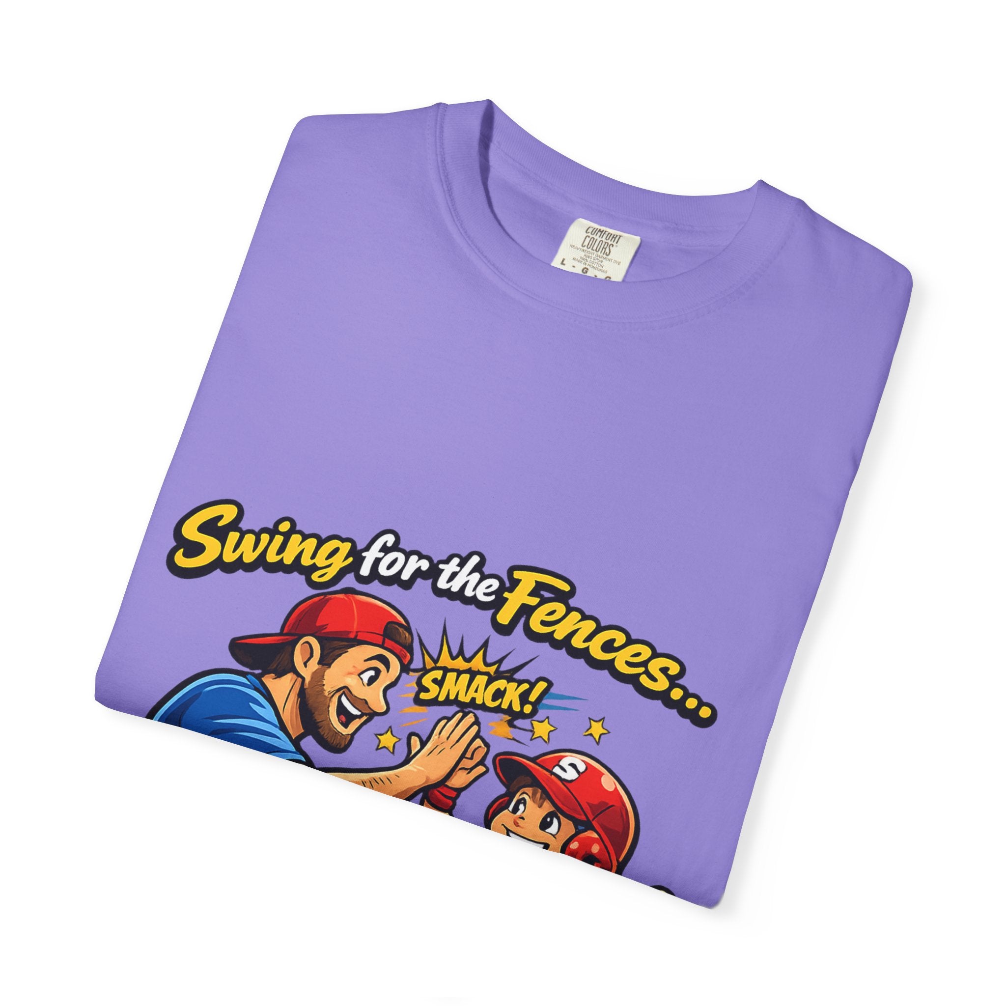 Baseball Dad T-Shirt – “Swing for the Fences… High Fives with Dad!” Retro Sport Tee