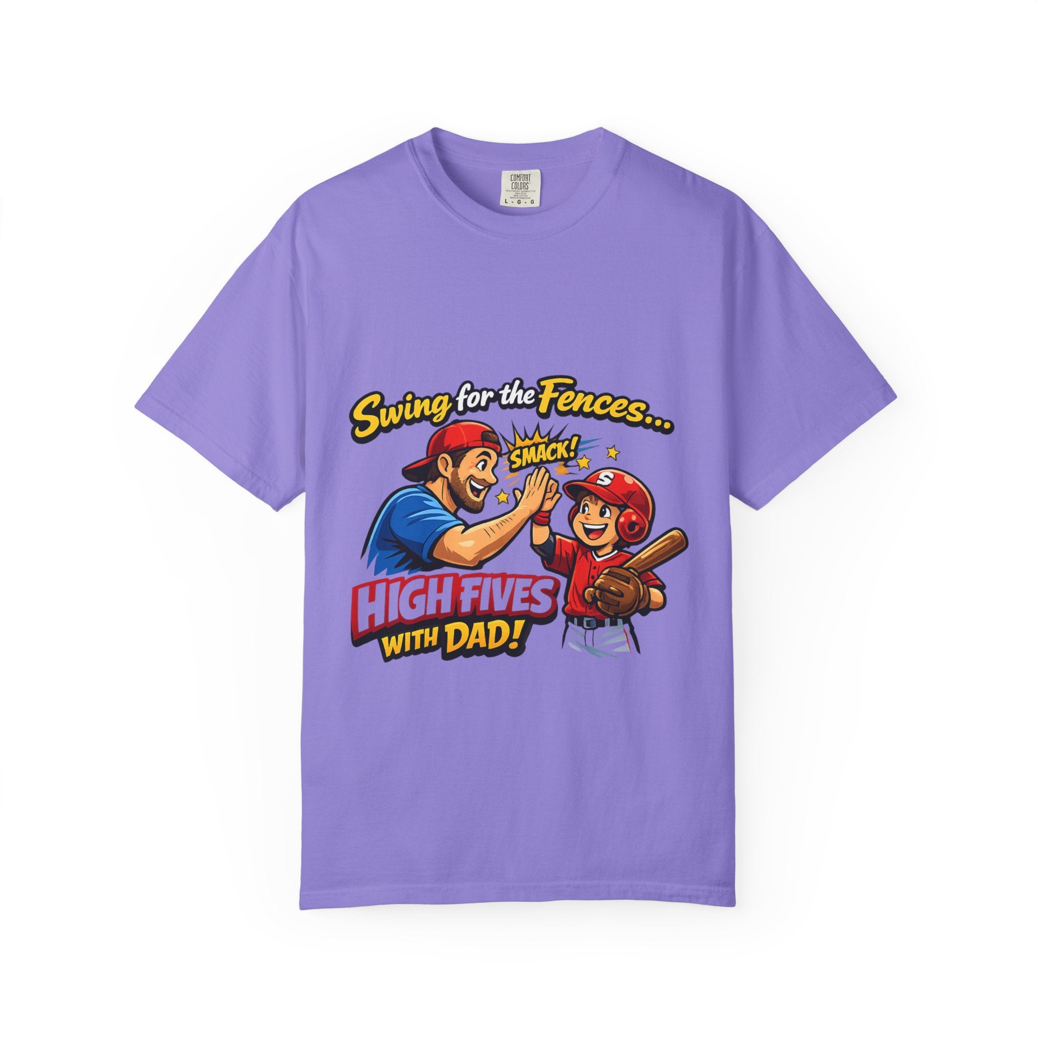 Baseball Dad T-Shirt – “Swing for the Fences… High Fives with Dad!” Retro Sport Tee