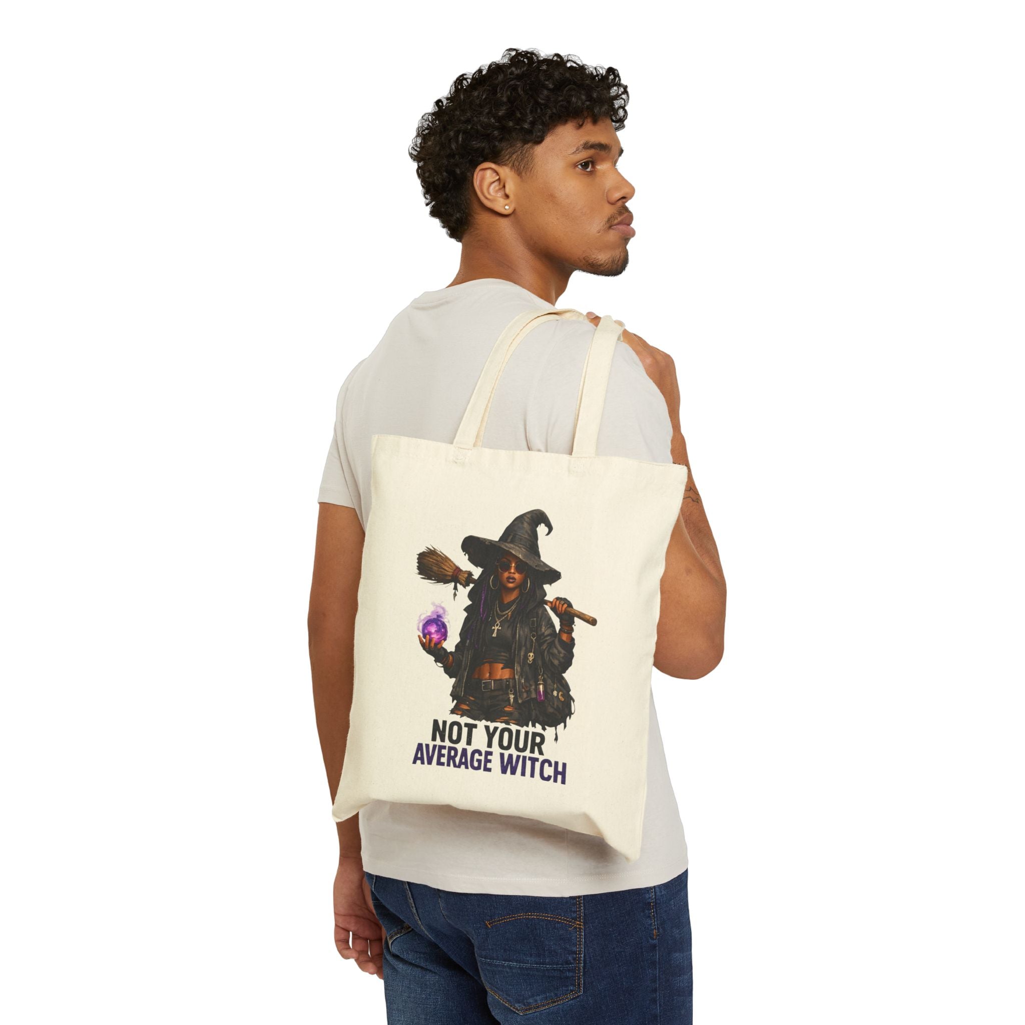 Not Your Average Witch Tote Bag — Halloween Witch Canvas Tote