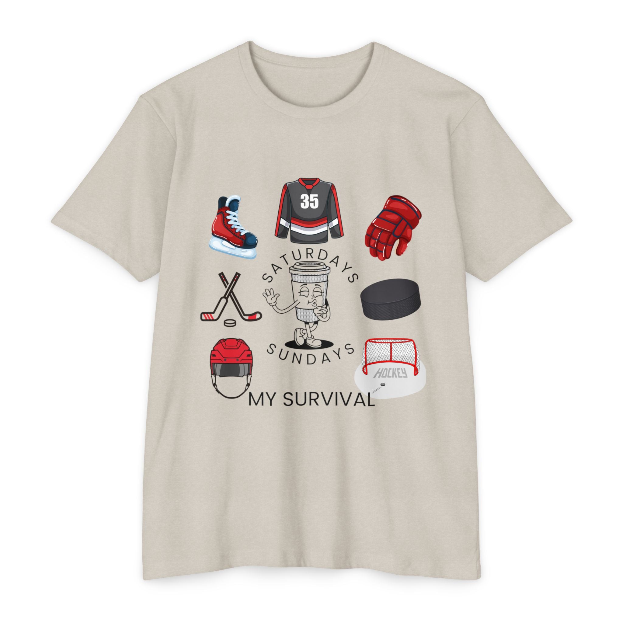 Hockey Dad T‑Shirt – "Saturdays & Sundays My Survival" Skate Gear Tee