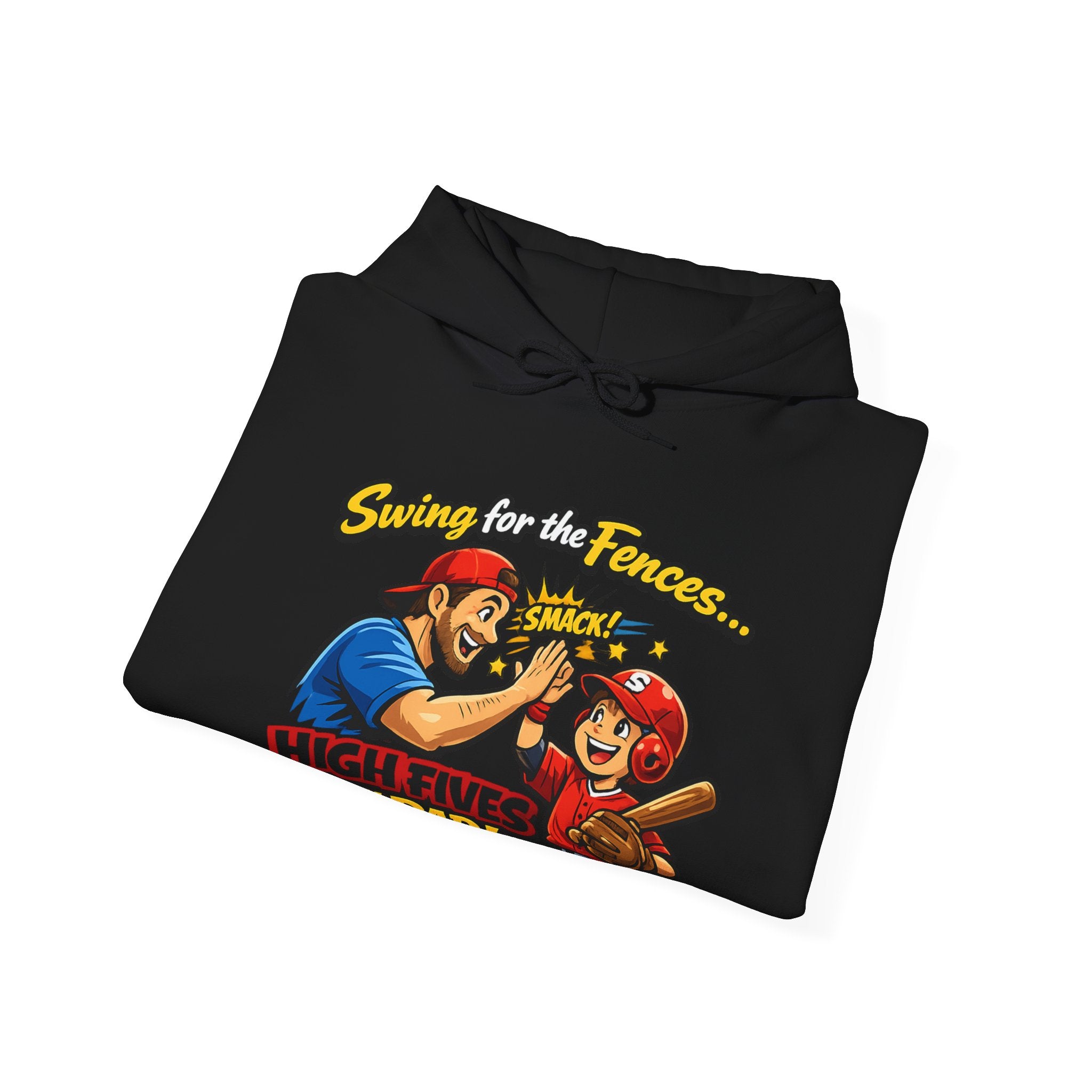 Baseball Dad Hoodie - “High Fives With Dad” Swing For The Fences Youth Hoodie