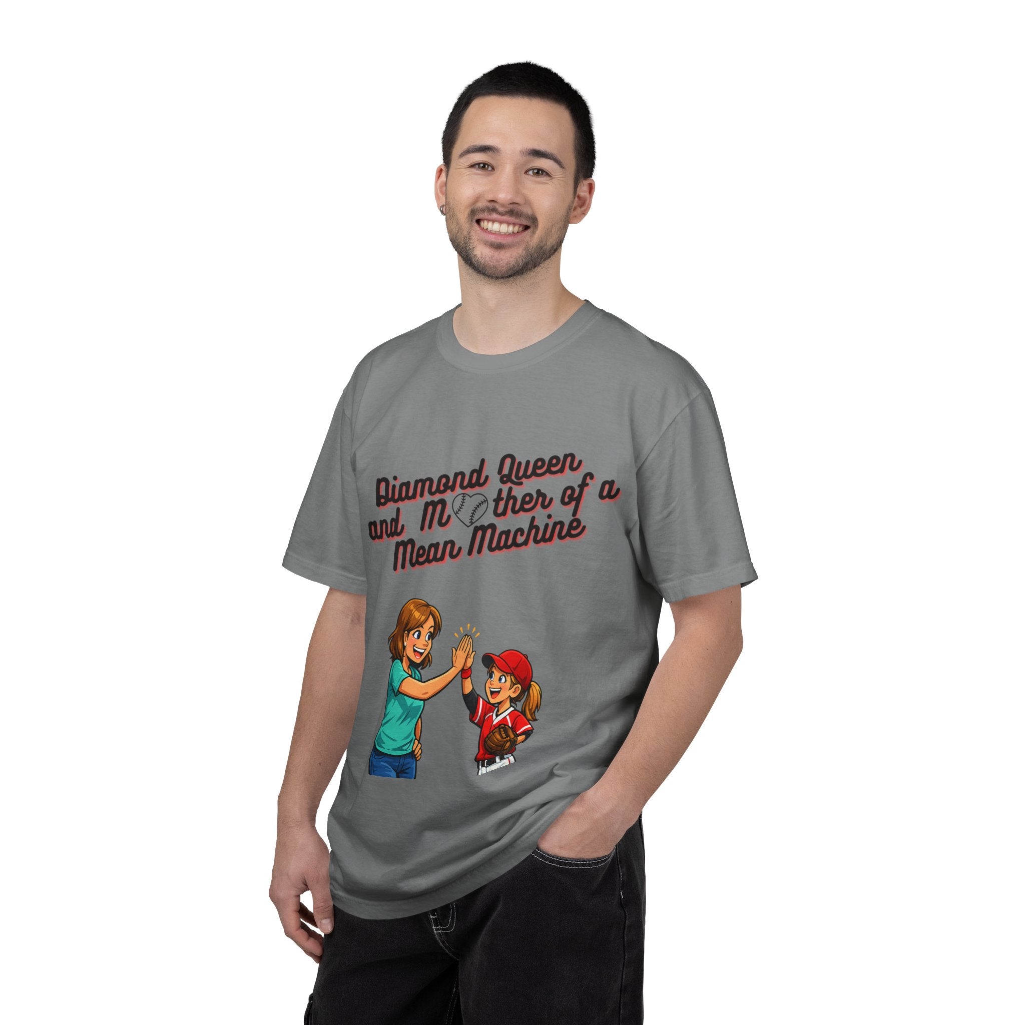Diamond Queen & Mother of a Mean Machine T-Shirt — Mom and Daughter High-Five Graphic Tee