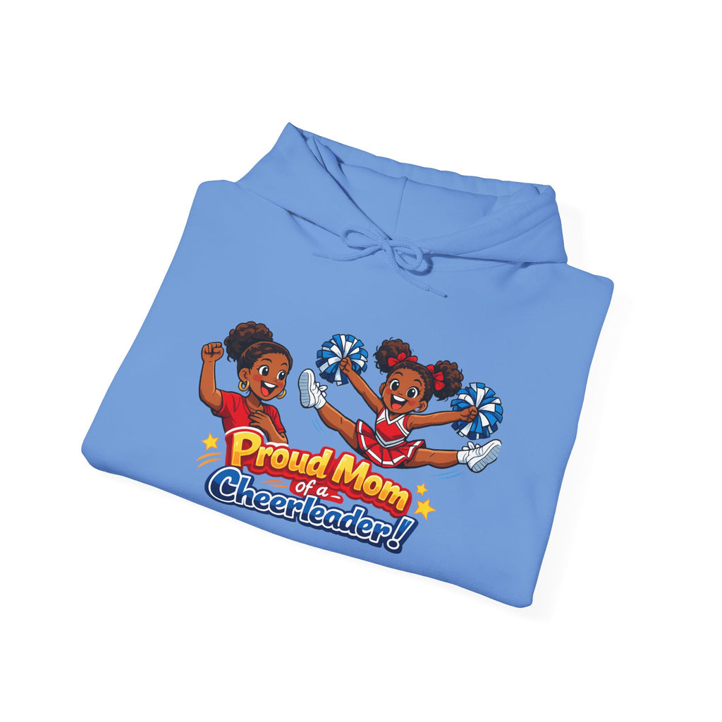 Proud Mom of a Cheerleader Hoodie — Cute Cheer Squad Graphic Sweatshirt