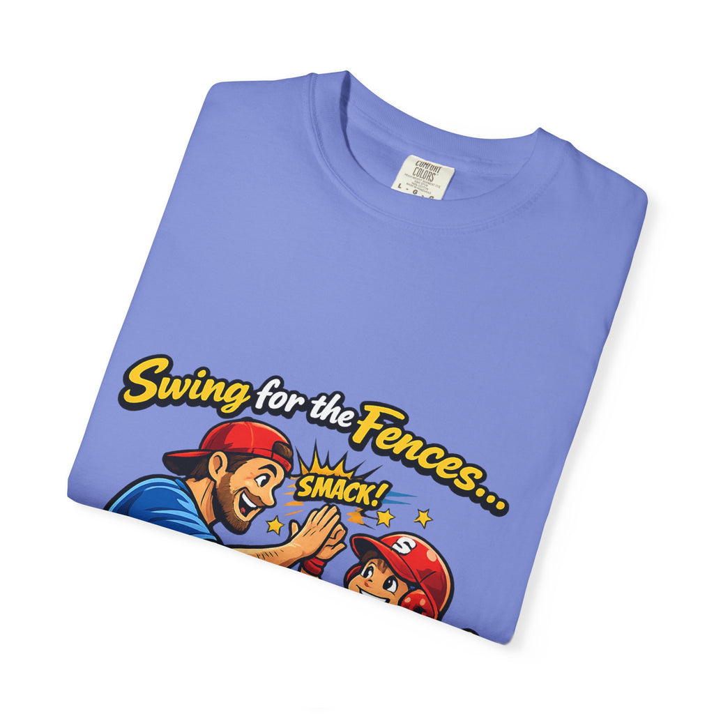 Baseball Dad T-Shirt – “Swing for the Fences… High Fives with Dad!” Retro Sport Tee