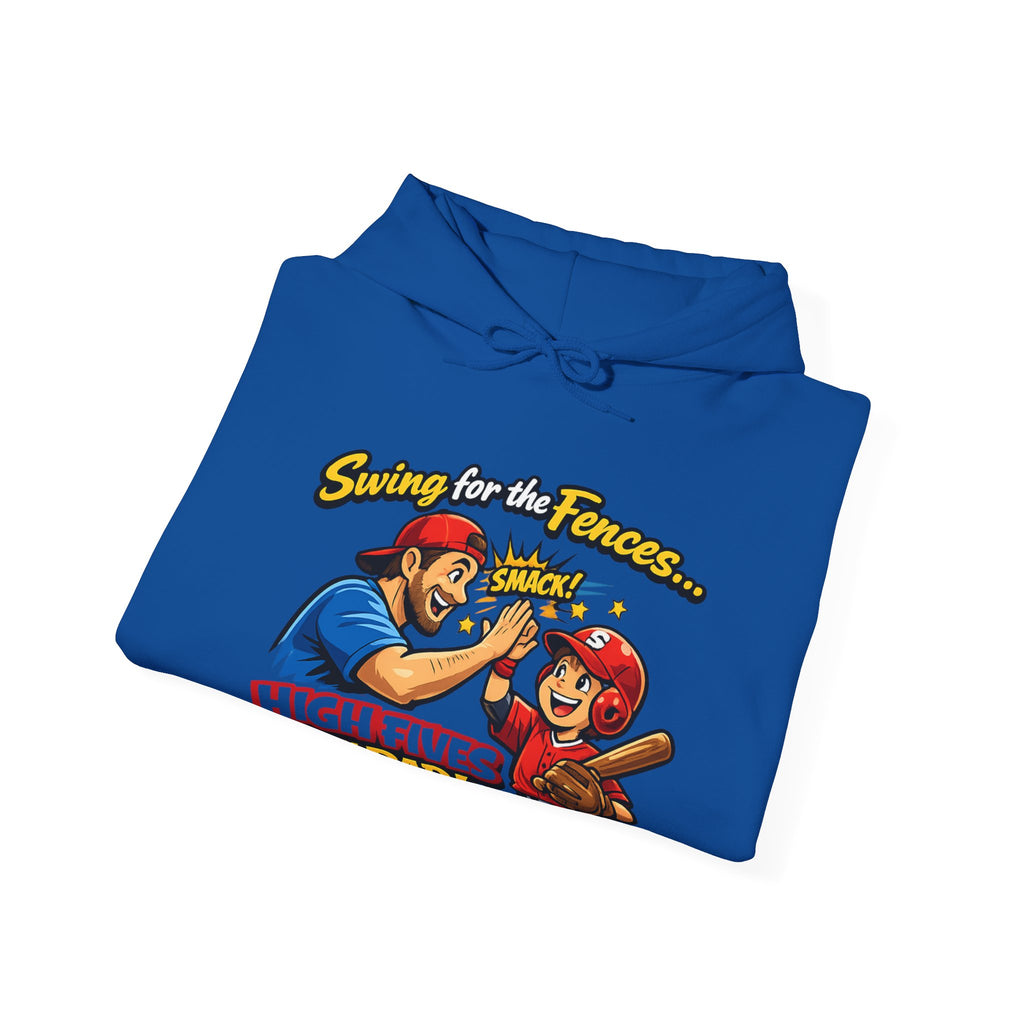 Baseball Dad Hoodie - “High Fives With Dad” Swing For The Fences Youth Hoodie