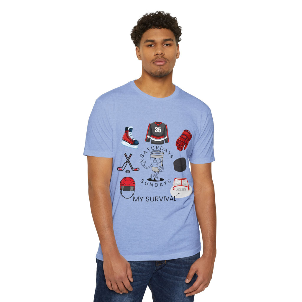 Hockey Dad T‑Shirt – "Saturdays & Sundays My Survival" Skate Gear Tee