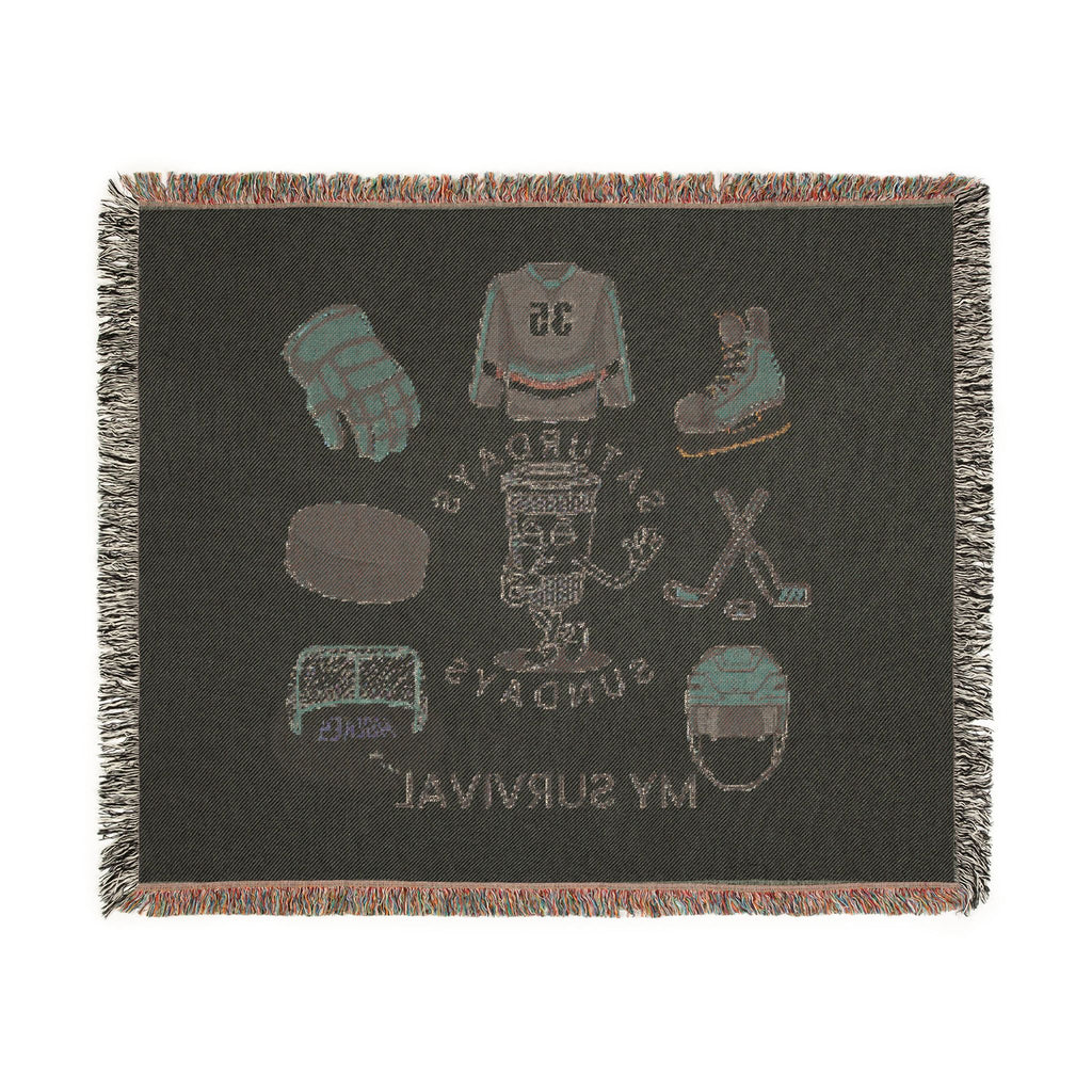 Hockey Survival Woven Blanket — Game Day Sports Throw