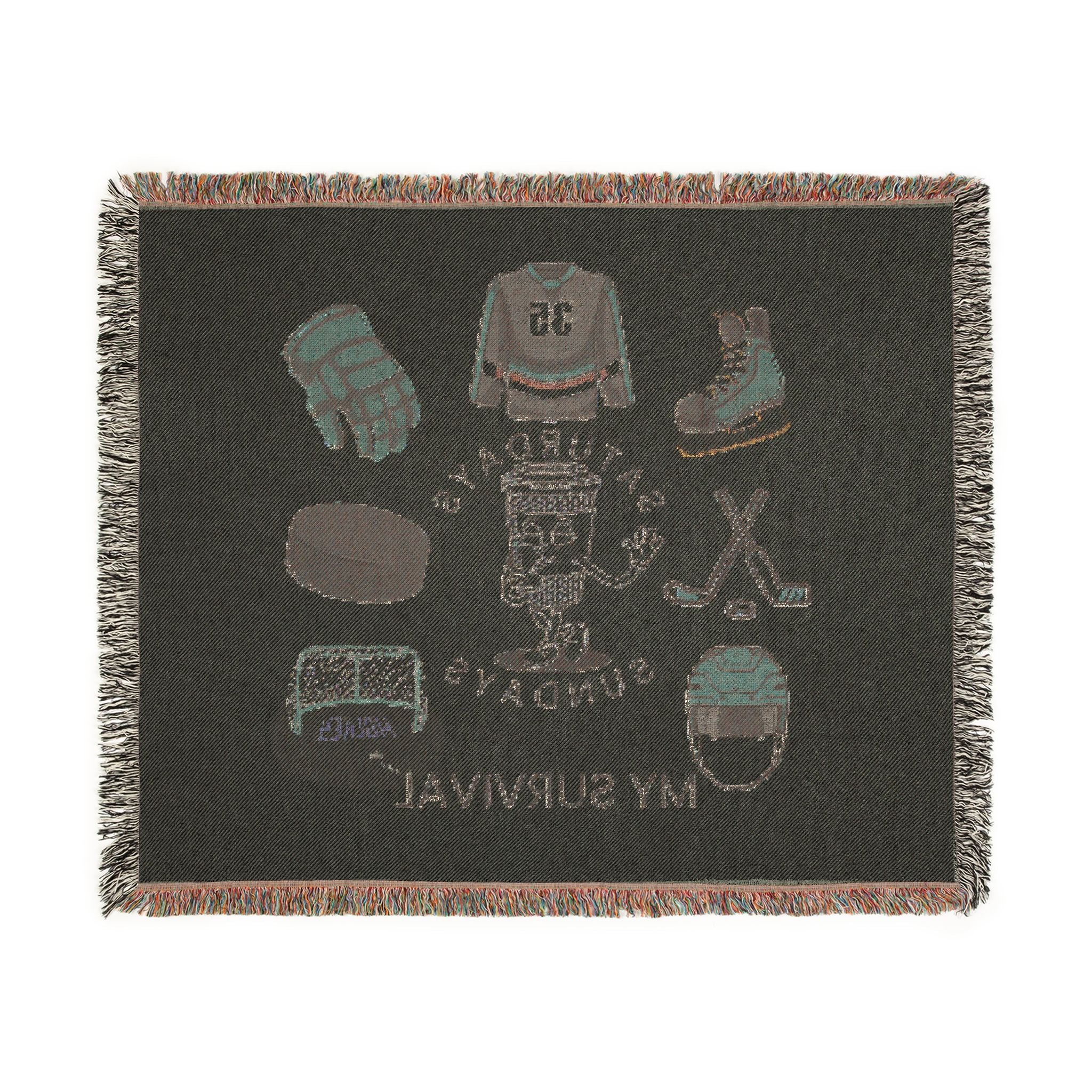 Hockey Survival Woven Blanket — Game Day Sports Throw