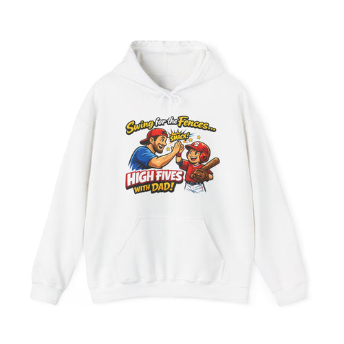 Baseball Dad Hoodie - “High Fives With Dad” Swing For The Fences Youth Hoodie