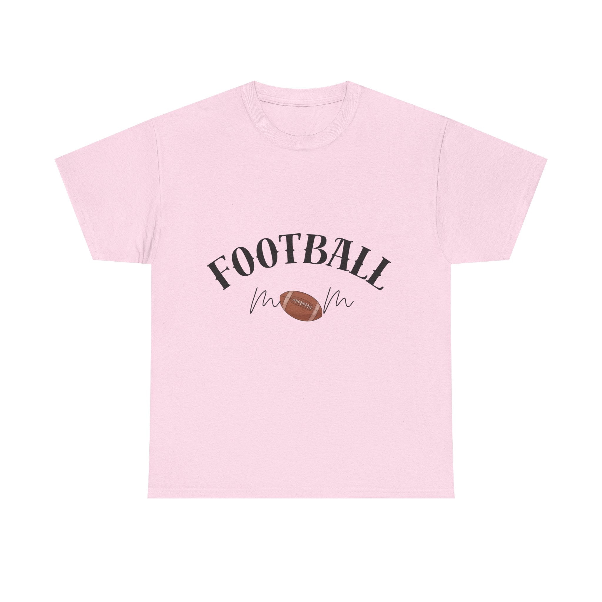 Football Mom T-Shirt - Cute Script Football Graphic Tee for Game Day