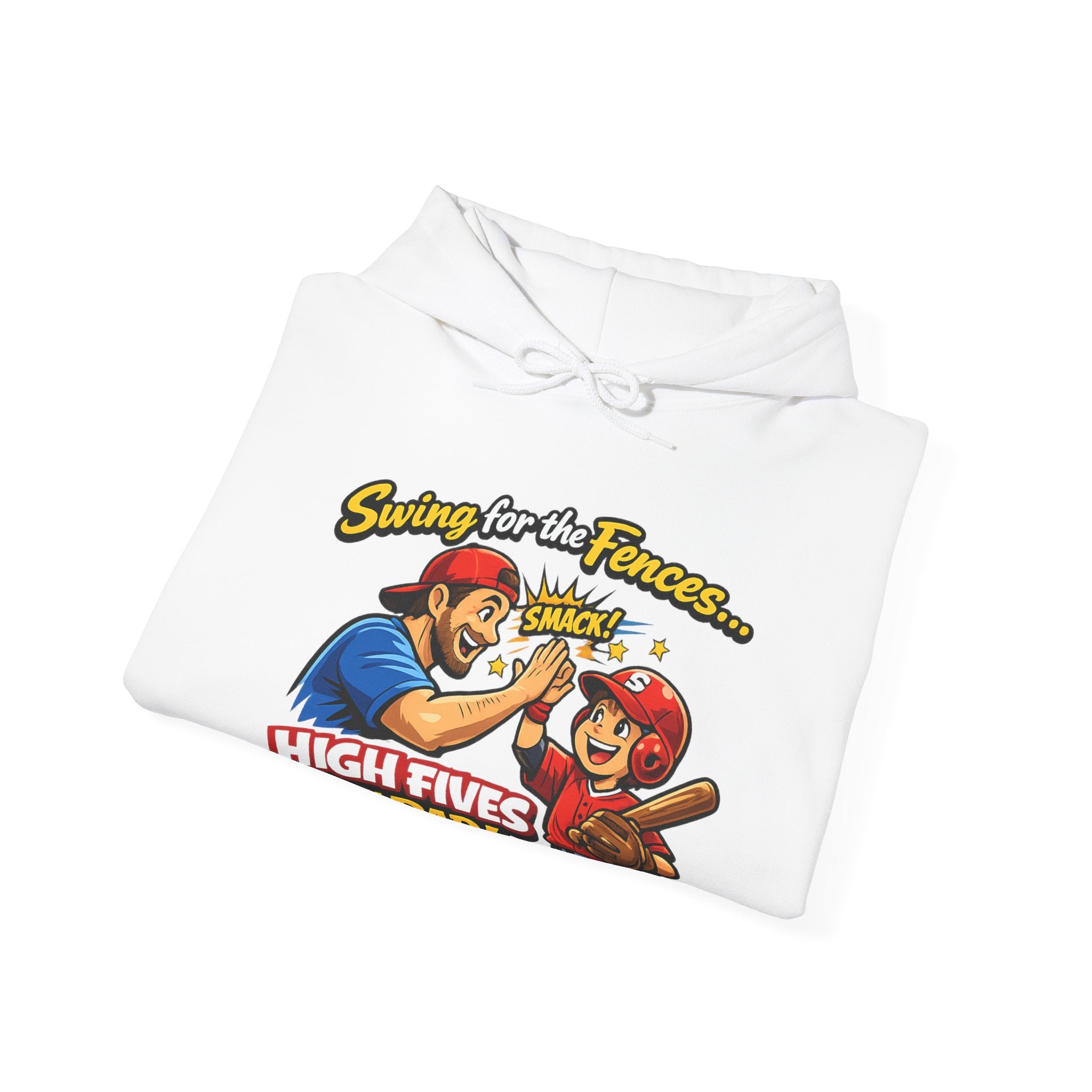 Baseball Dad Hoodie - “High Fives With Dad” Swing For The Fences Youth Hoodie