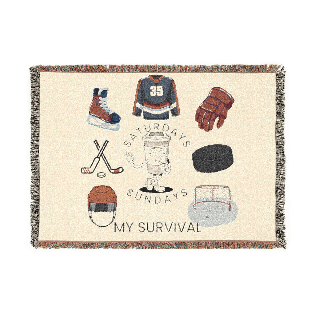 Hockey Survival Woven Blanket — Game Day Sports Throw