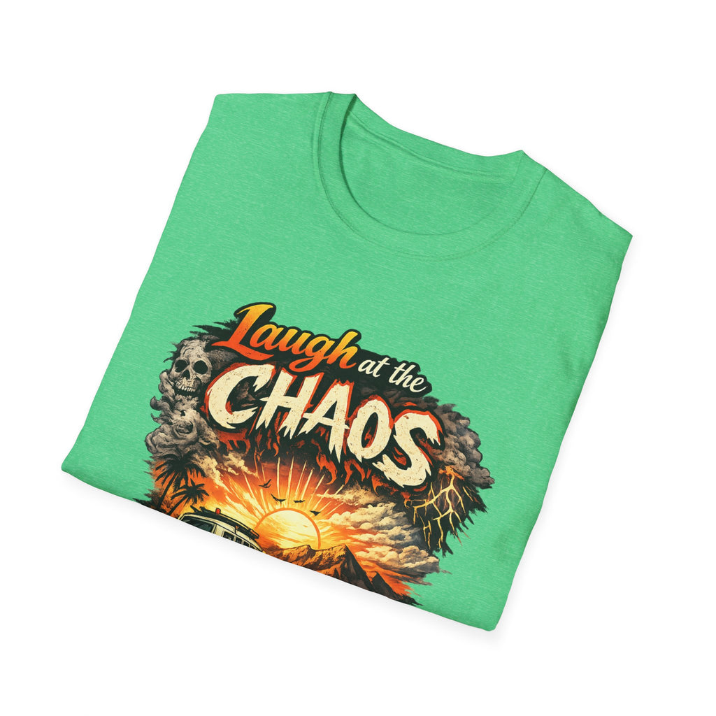 Laugh at the Chaos Sunset Road Trip T-Shirt — "Chase the Sunrise" Adventure Tee
