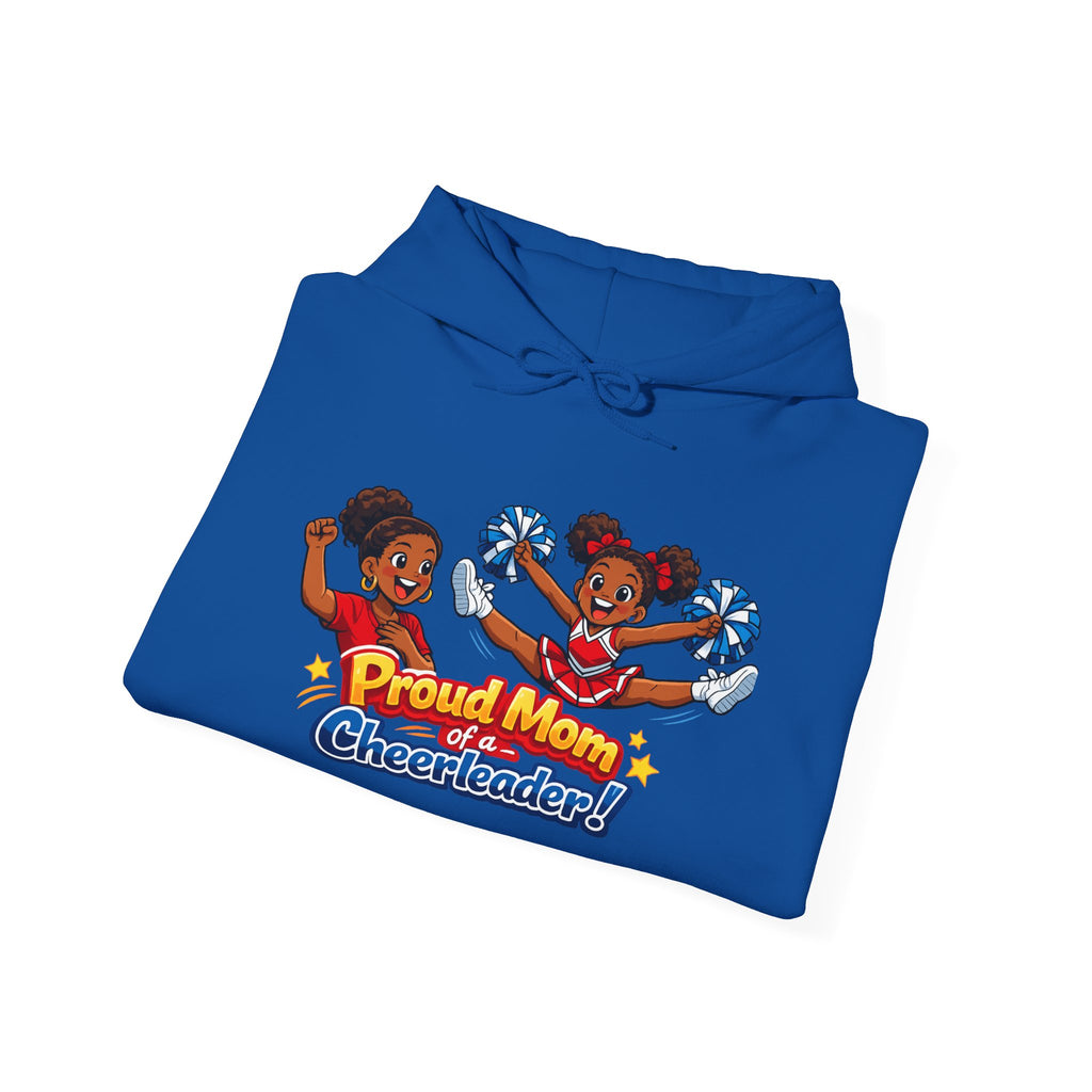 Proud Mom of a Cheerleader Hoodie — Cute Cheer Squad Graphic Sweatshirt
