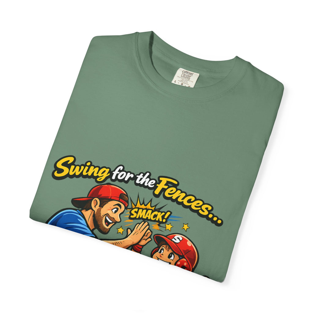 Baseball Dad T-Shirt – “Swing for the Fences… High Fives with Dad!” Retro Sport Tee