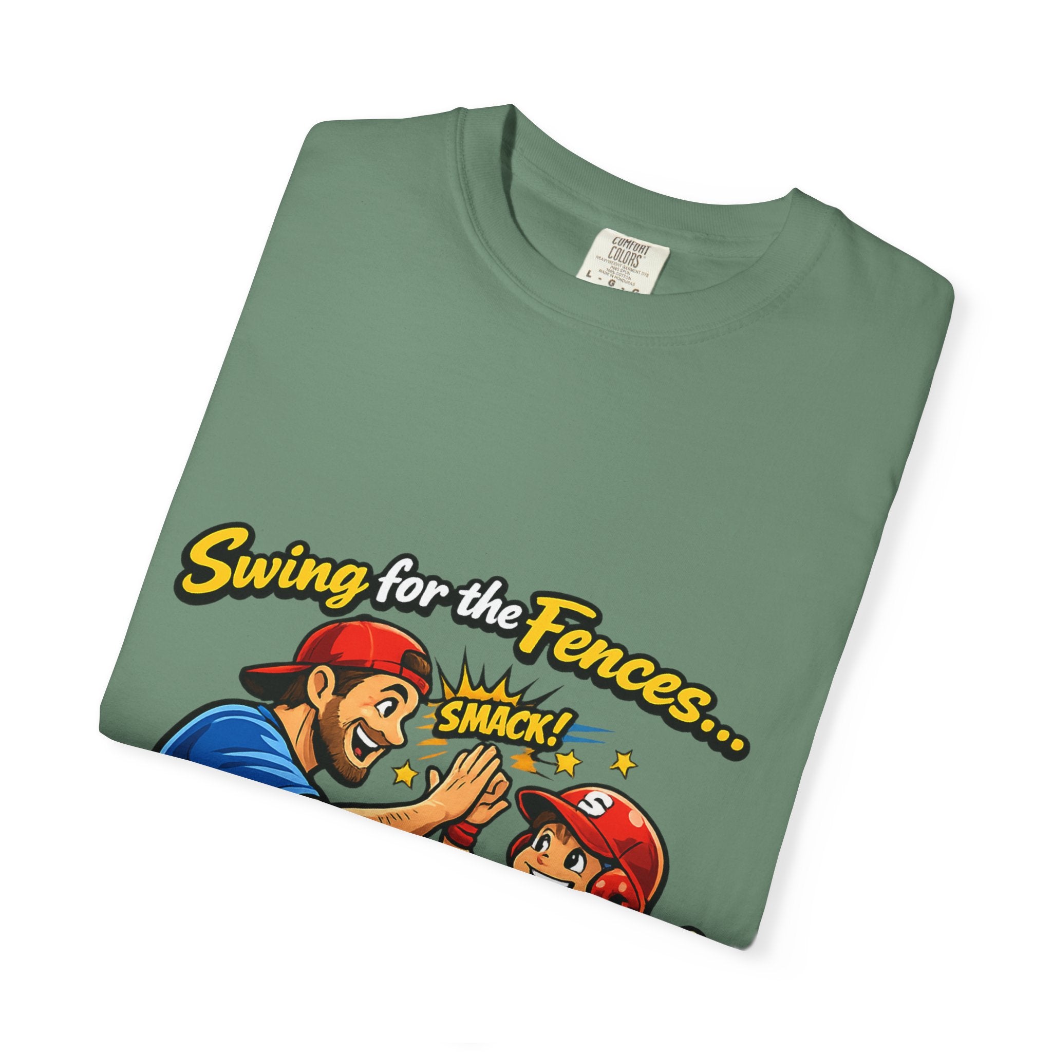 Baseball Dad T-Shirt – “Swing for the Fences… High Fives with Dad!” Retro Sport Tee