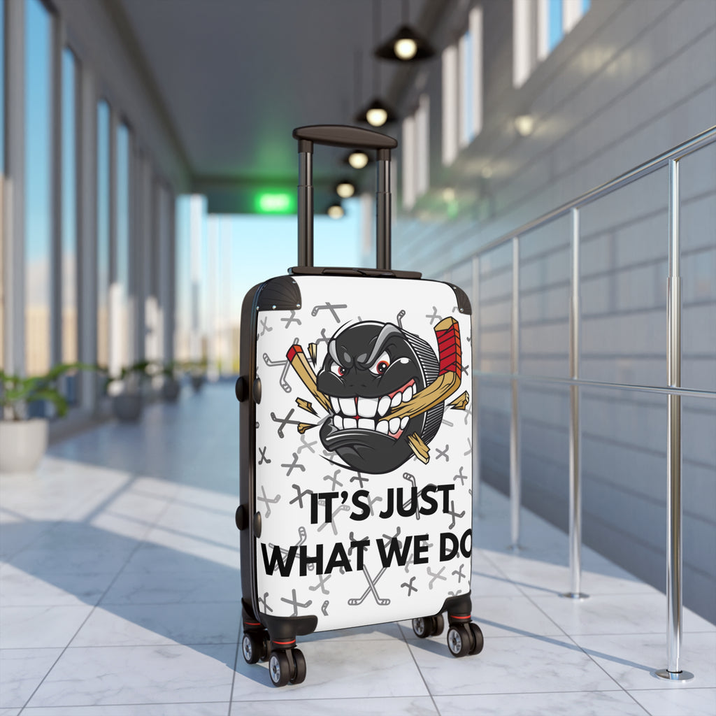 Hockey Puck Luggage – “It’s Just What We Do” Carry-On Suitcase