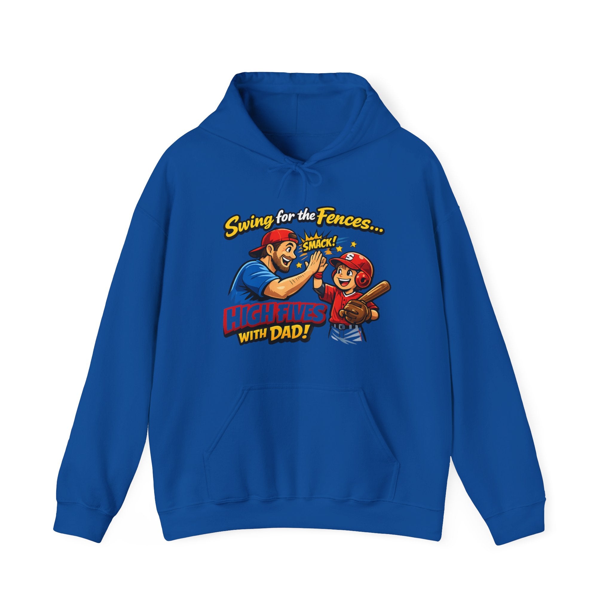 Baseball Dad Hoodie - “High Fives With Dad” Swing For The Fences Youth Hoodie