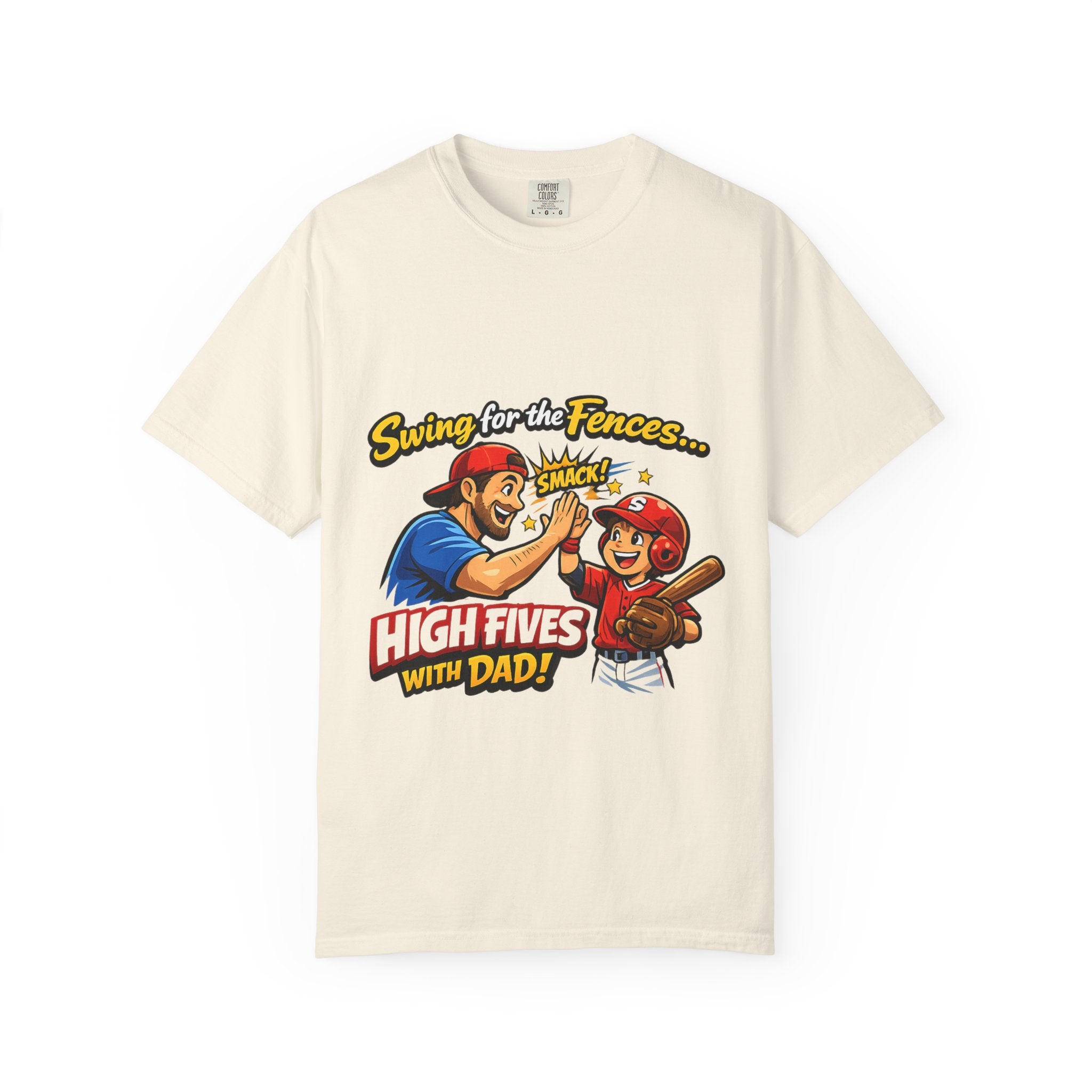 Baseball Dad T-Shirt – “Swing for the Fences… High Fives with Dad!” Retro Sport Tee