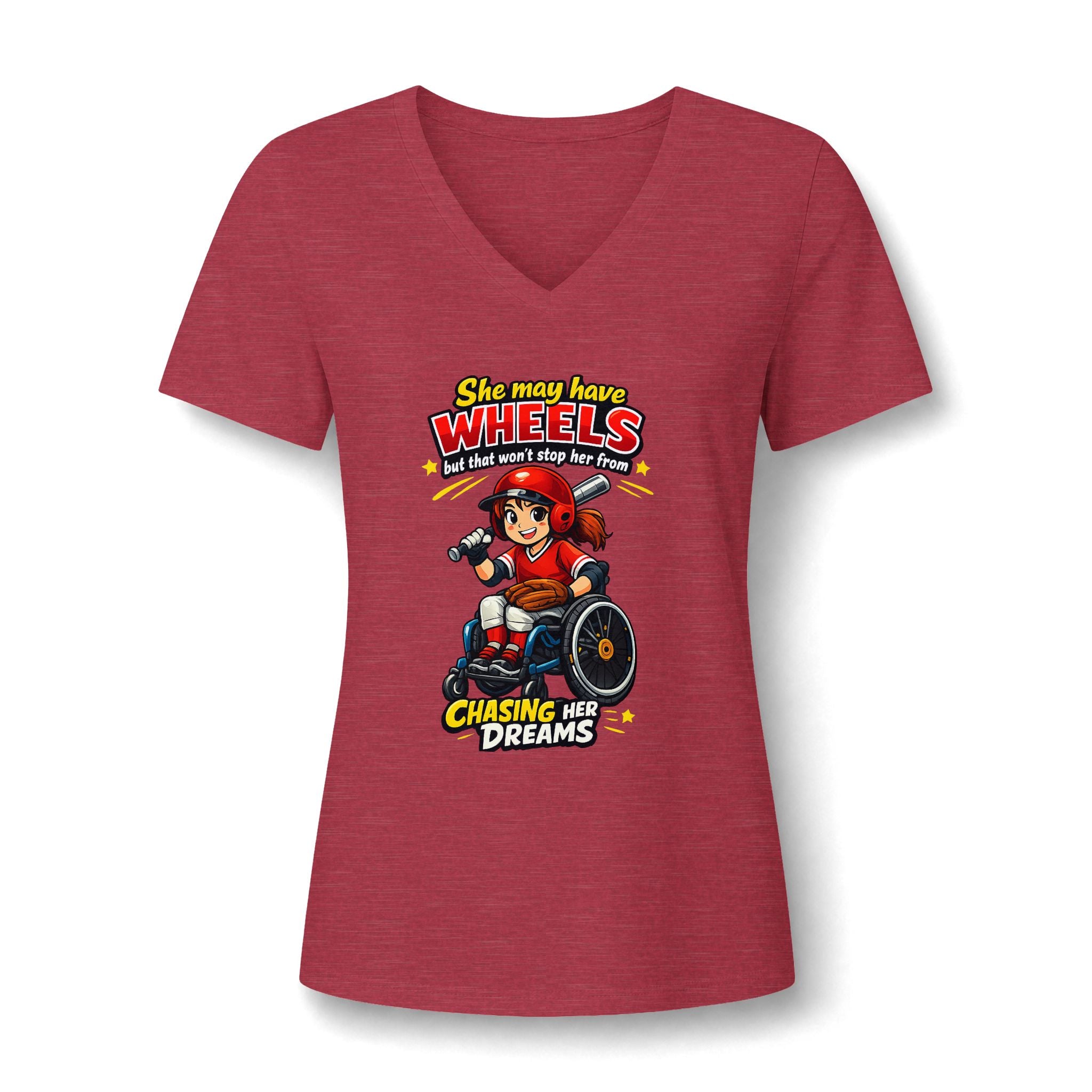 Women’s Relaxed Heather CVC V-Neck Tee