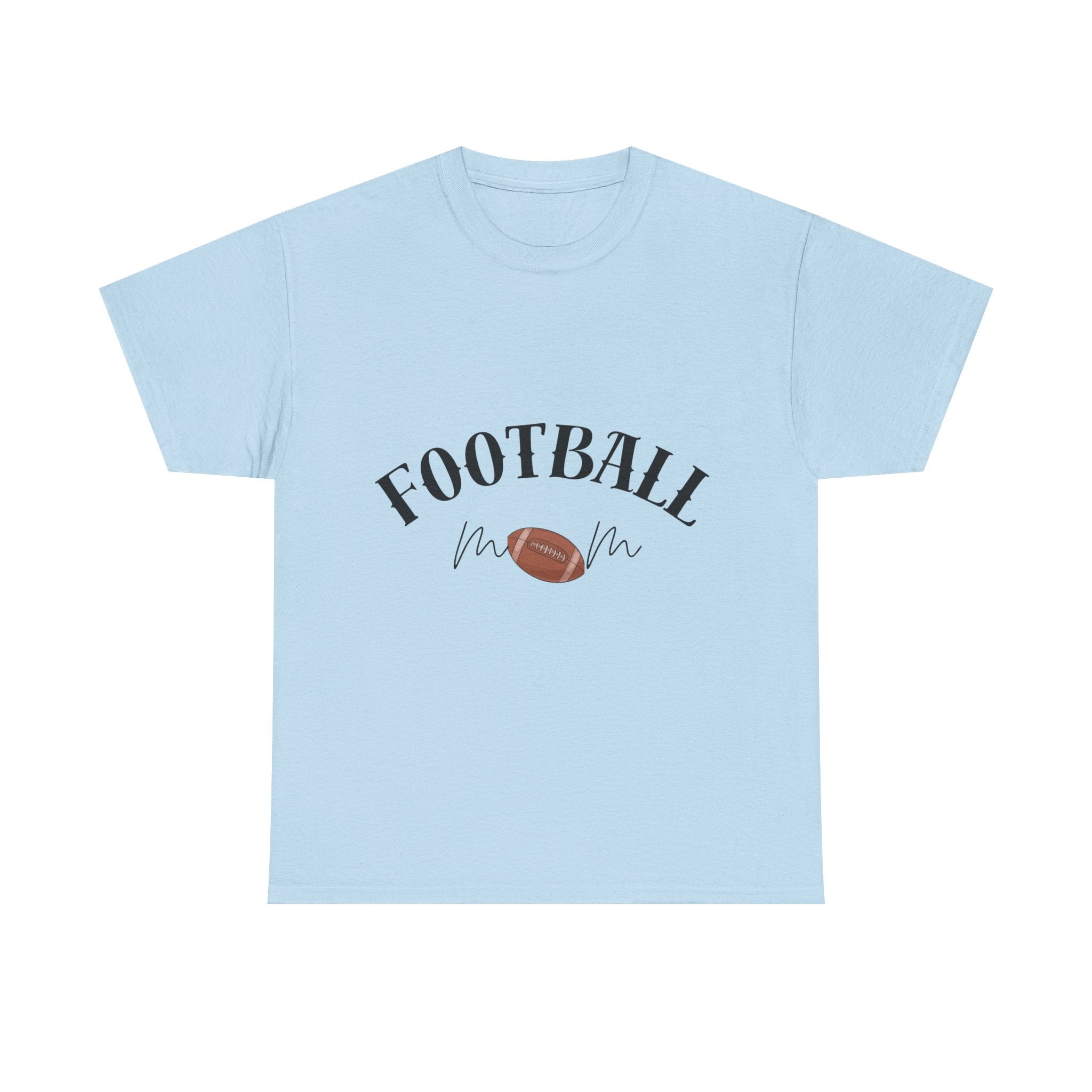 Football Mom T-Shirt - Cute Script Football Graphic Tee for Game Day